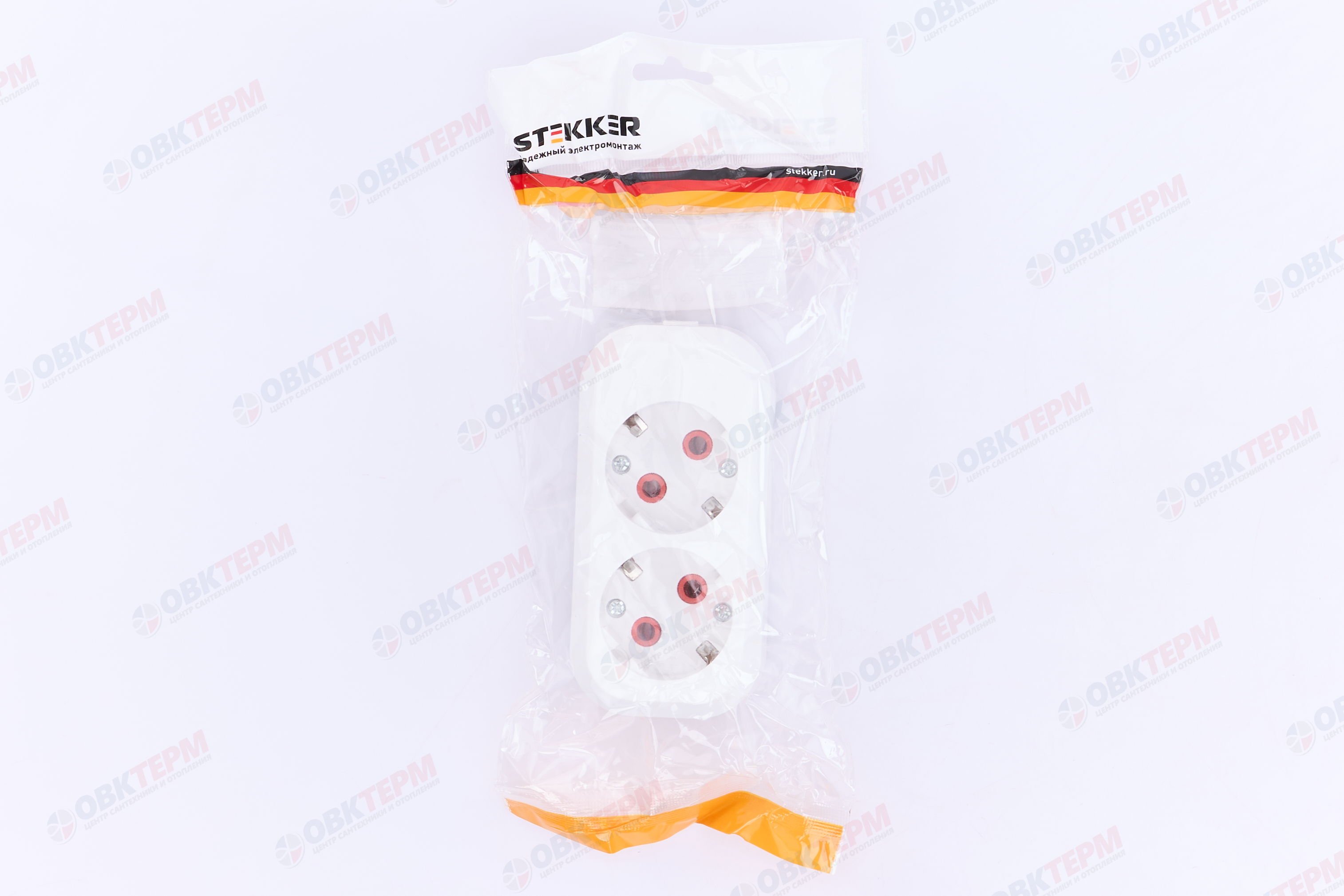 Розетка переносная разборная 2-местная с/з, STEKKER PST16-210-20, белый - миниатюра №8