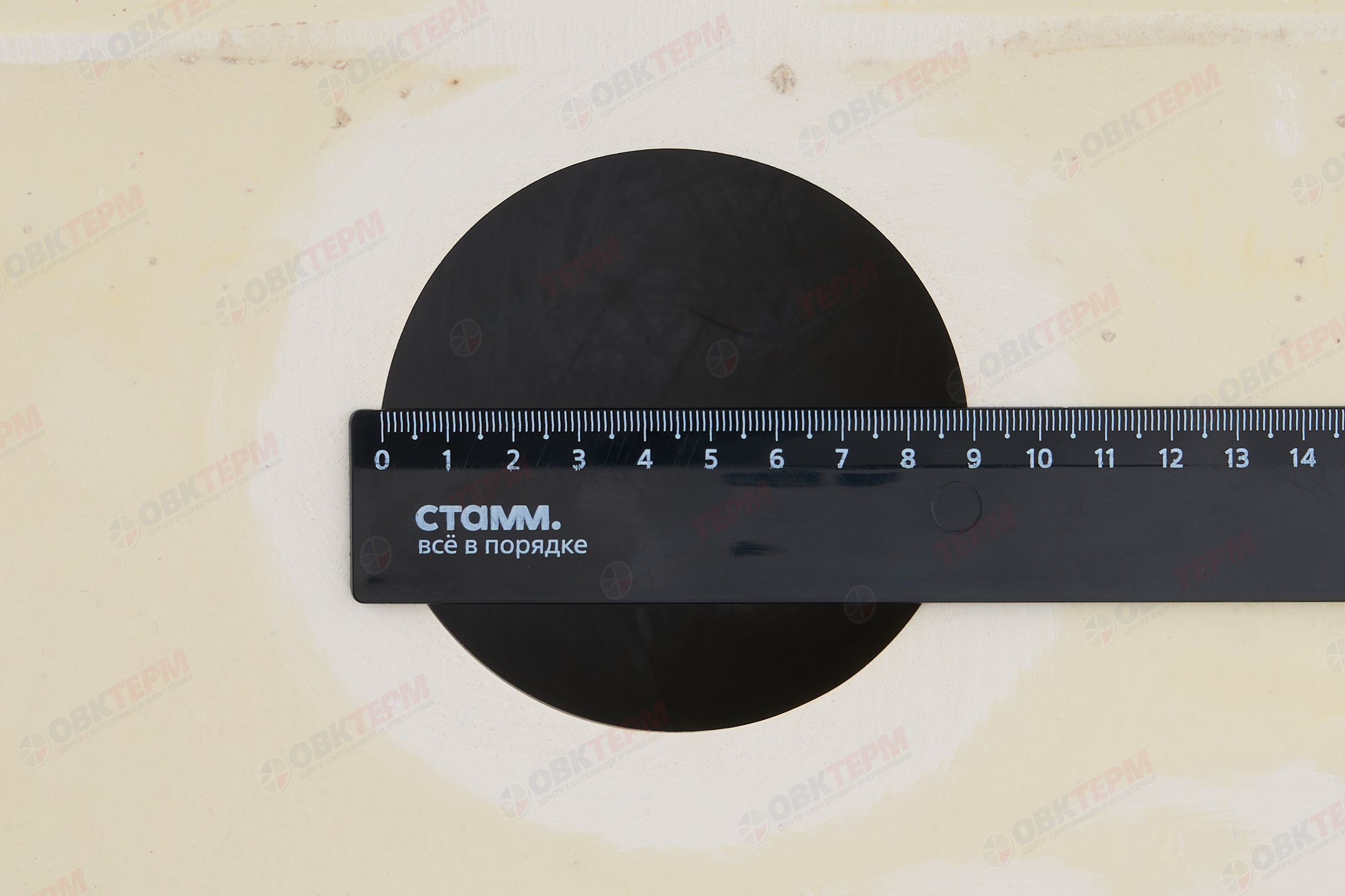 Мойка кухонная квадратная HORKE / Q-10 бежевый кварцистик 470*480мм - миниатюра №9