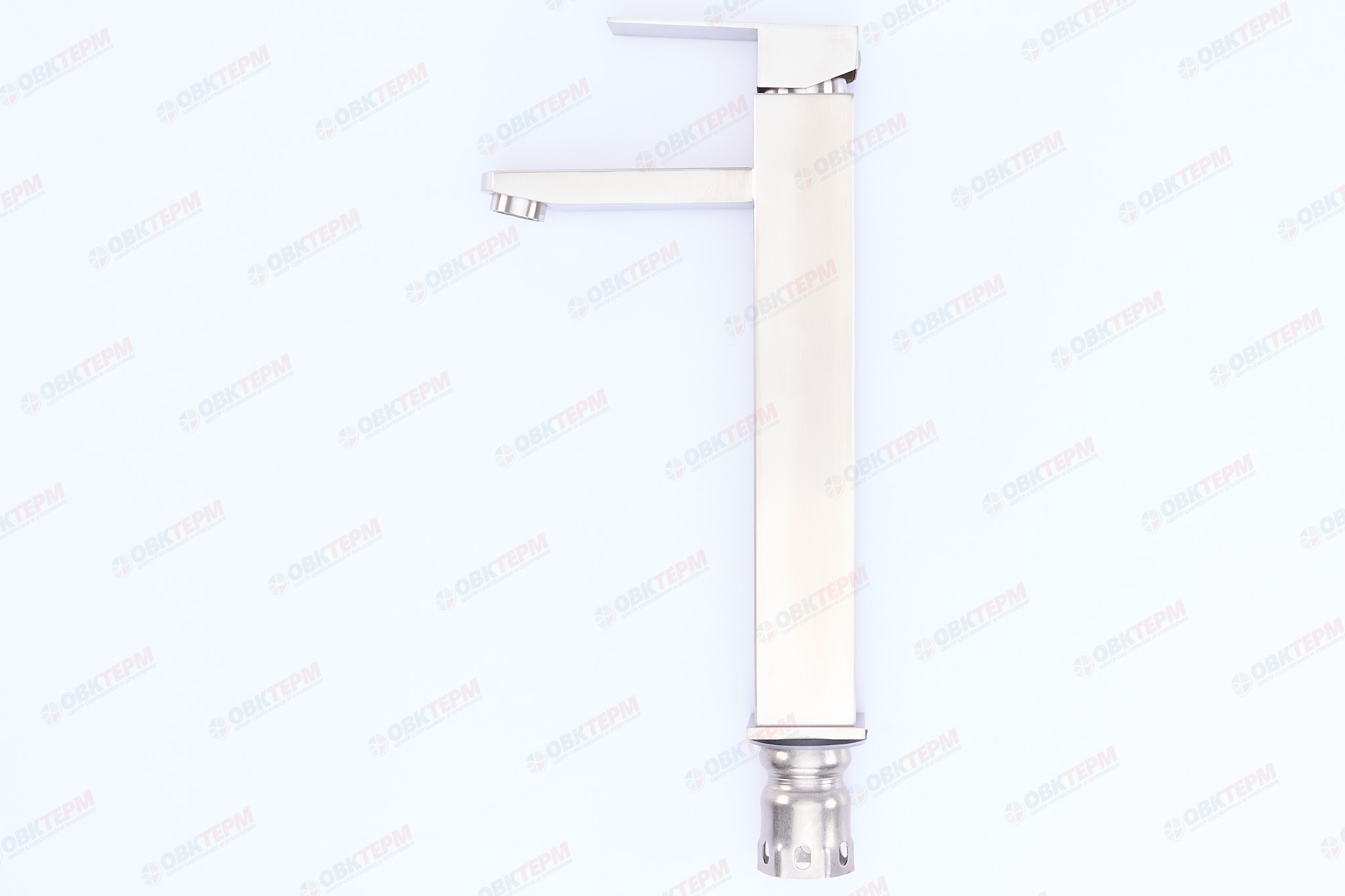 Смеситель д/умывальника AKSA BAS-11-17  нерж/сталь  (катридж 35мм, на ГАЙКЕ)  10 шт/ящ - Изображение №1