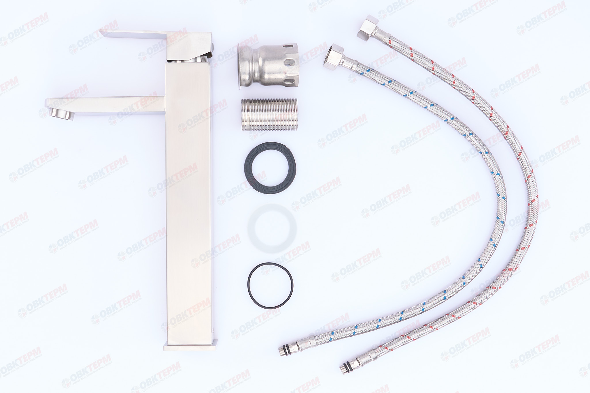 Смеситель д/умывальника AKSA BAS-11-17  нерж/сталь  (катридж 35мм, на ГАЙКЕ)  10 шт/ящ - Изображение №3