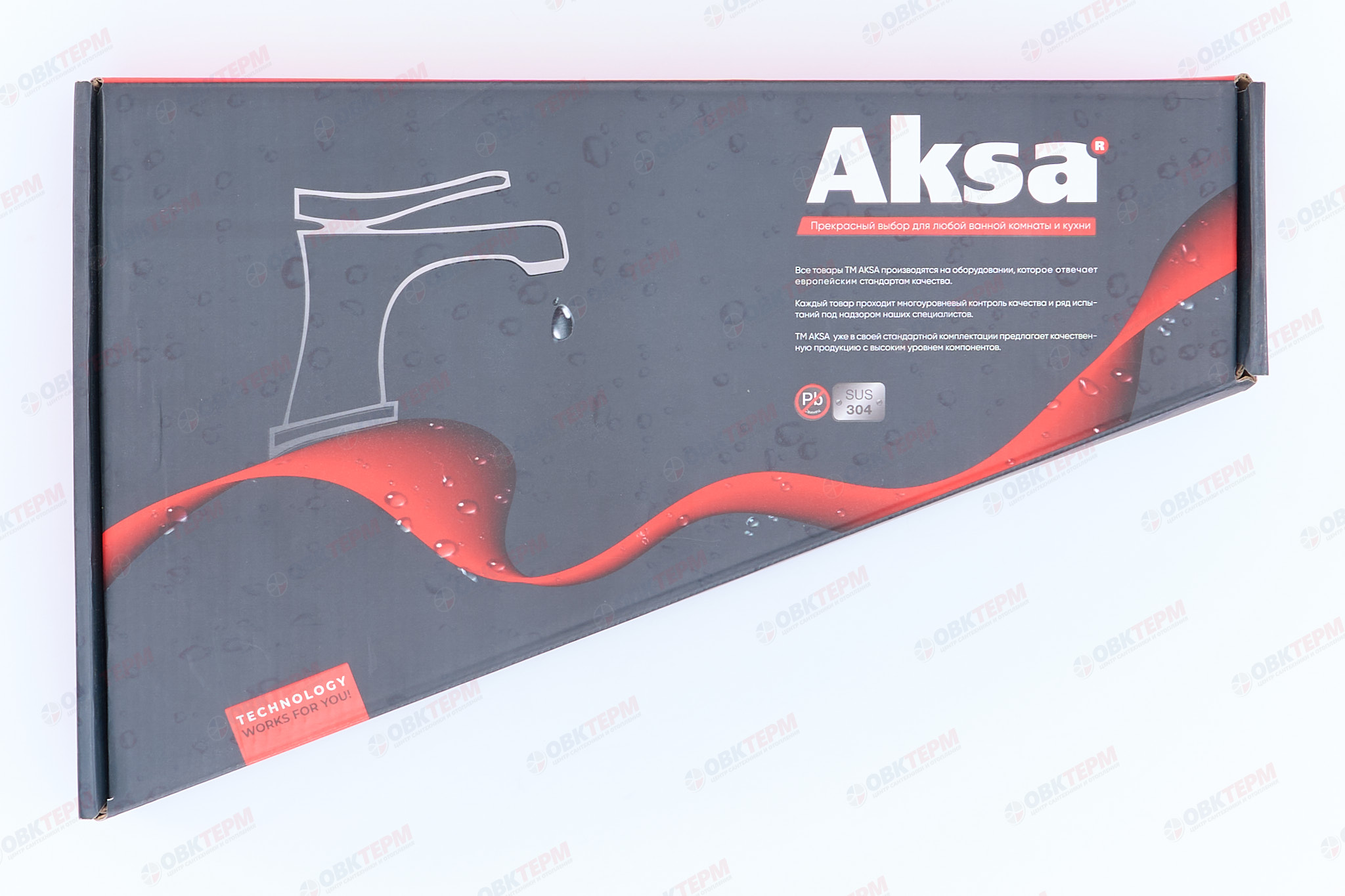 Смеситель д/умывальника AKSA BAS-11-17  нерж/сталь  (катридж 35мм, на ГАЙКЕ)  10 шт/ящ - миниатюра №6