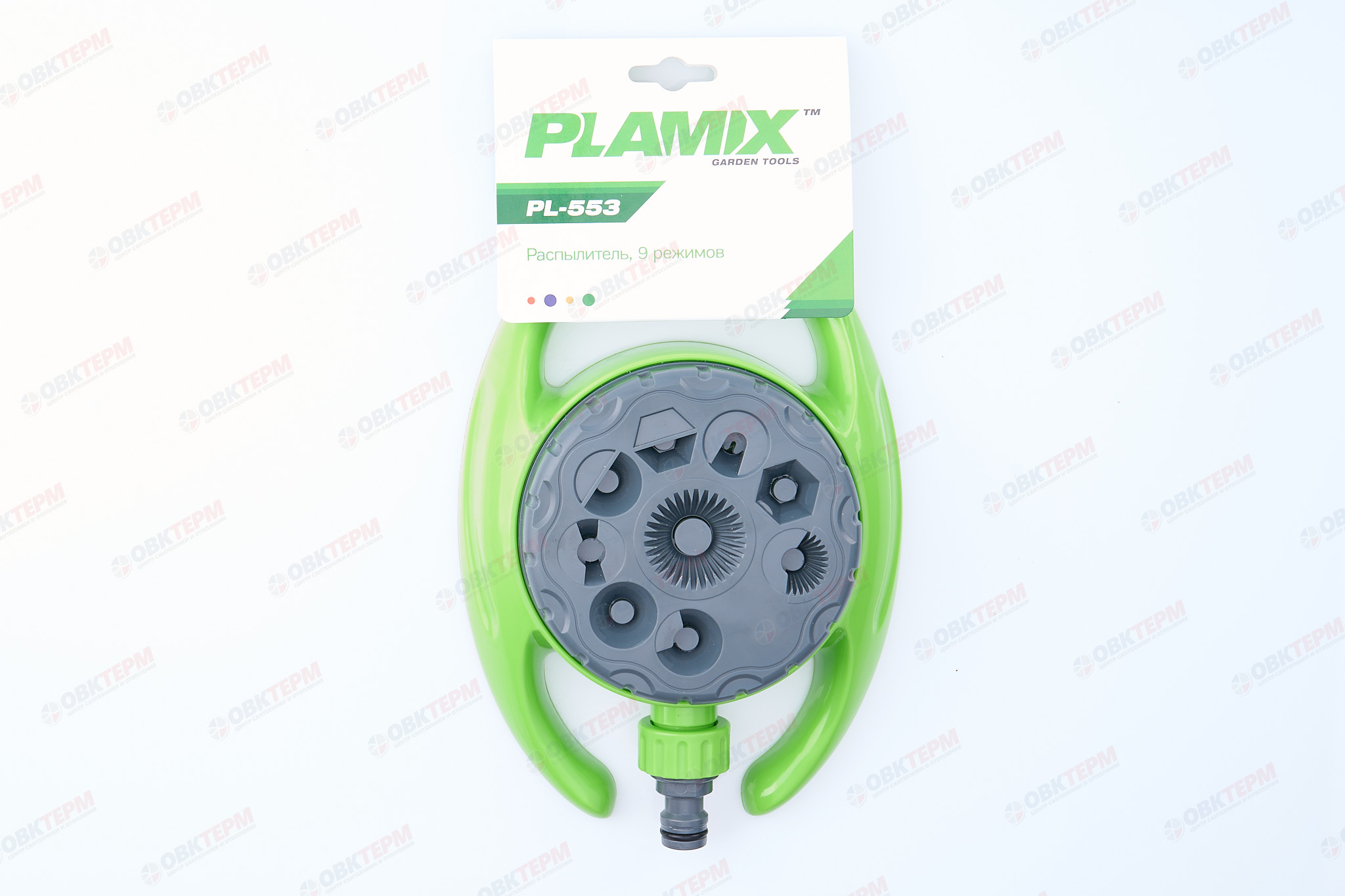 Распылитель  9-ти режимный (овал) (ABS) (60/10 шт)  PLAMIX/CRAB PL-553 - Изображение №4