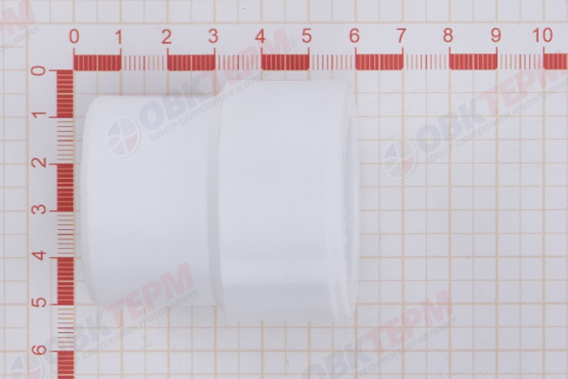 Муфта переход.  ВН  50*32   БЕЛАЯ PP-R   (RTP)    (80/10) - миниатюра №6