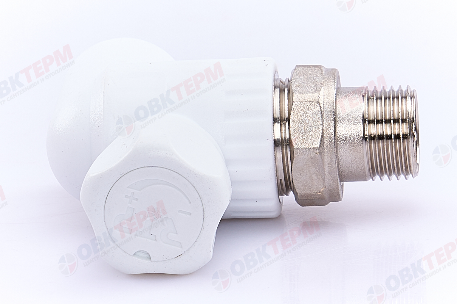 Кран рад.с нак. гайкой  20*1/2" угл.    (латунный шар)    БЕЛЫЙ PP-R    (RTP)    (50/1) - миниатюра №6