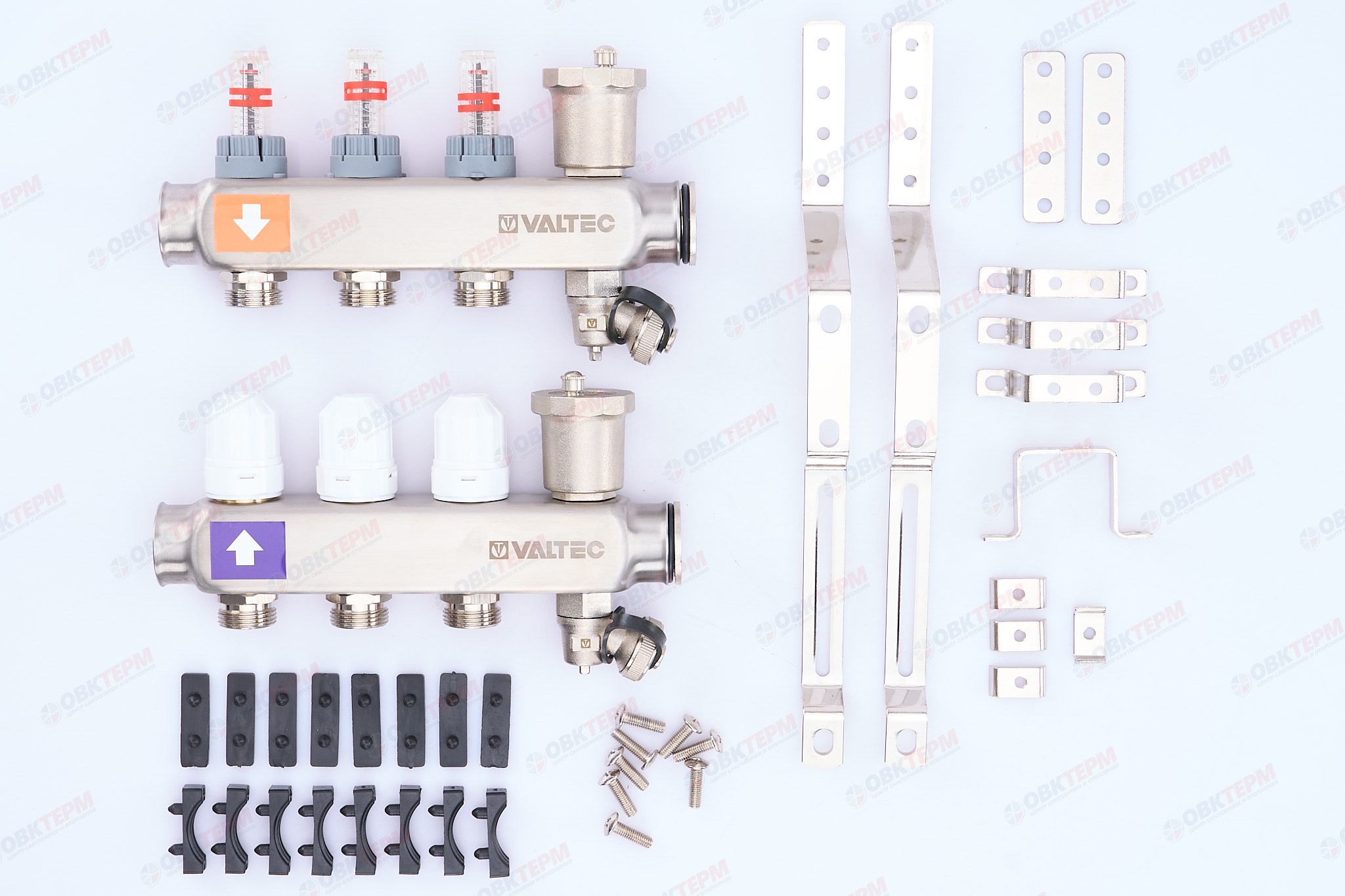 Коллект. ГРУППА   Valtec НЕРЖ со встр расх в сборе  1 * 3 вых. Еврок.3/4 (Аналог VTc.589.EMNX) - миниатюра №6