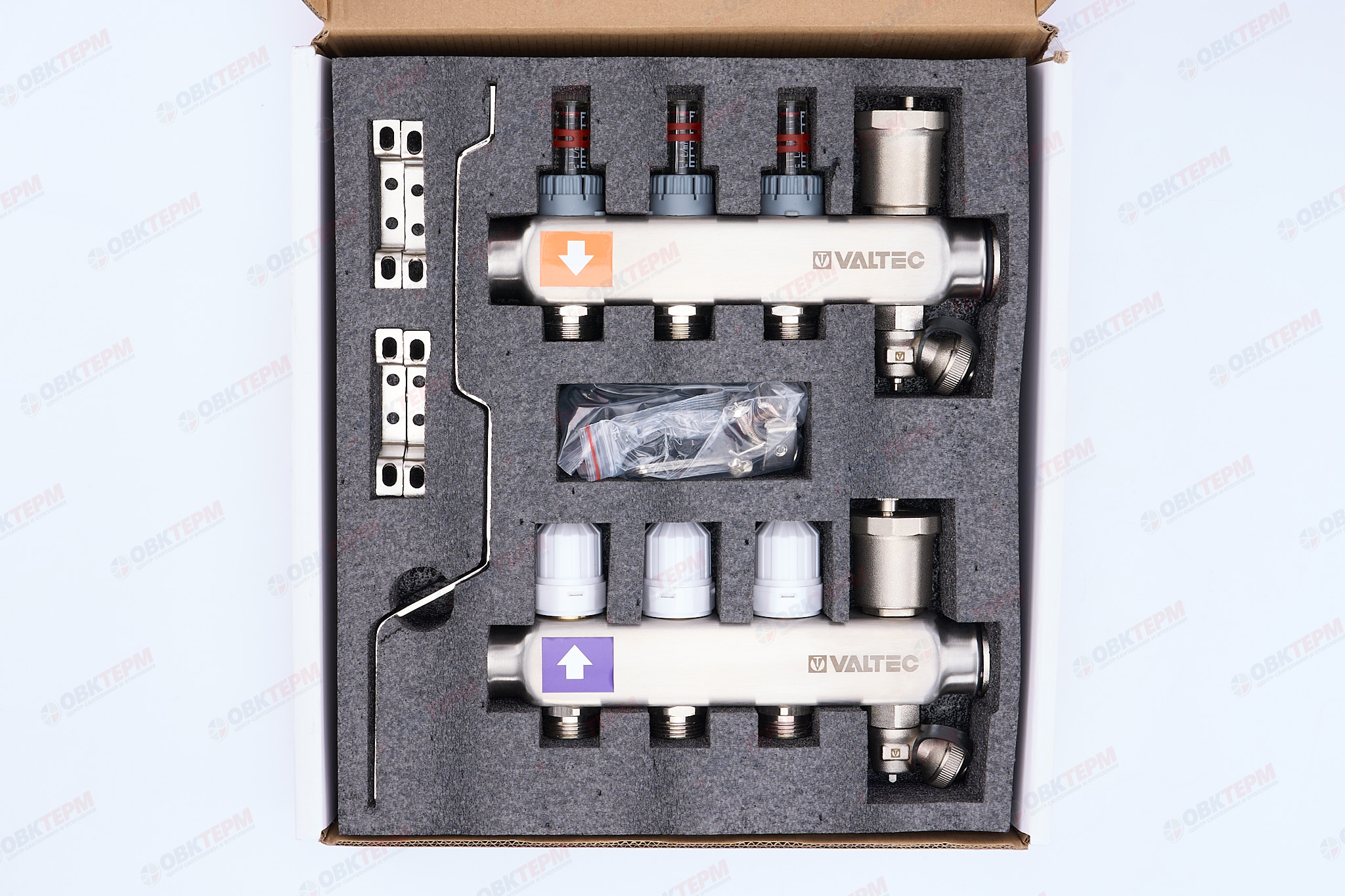 Коллект. ГРУППА   Valtec НЕРЖ со встр расх в сборе  1 * 3 вых. Еврок.3/4 (Аналог VTc.589.EMNX) - миниатюра №7