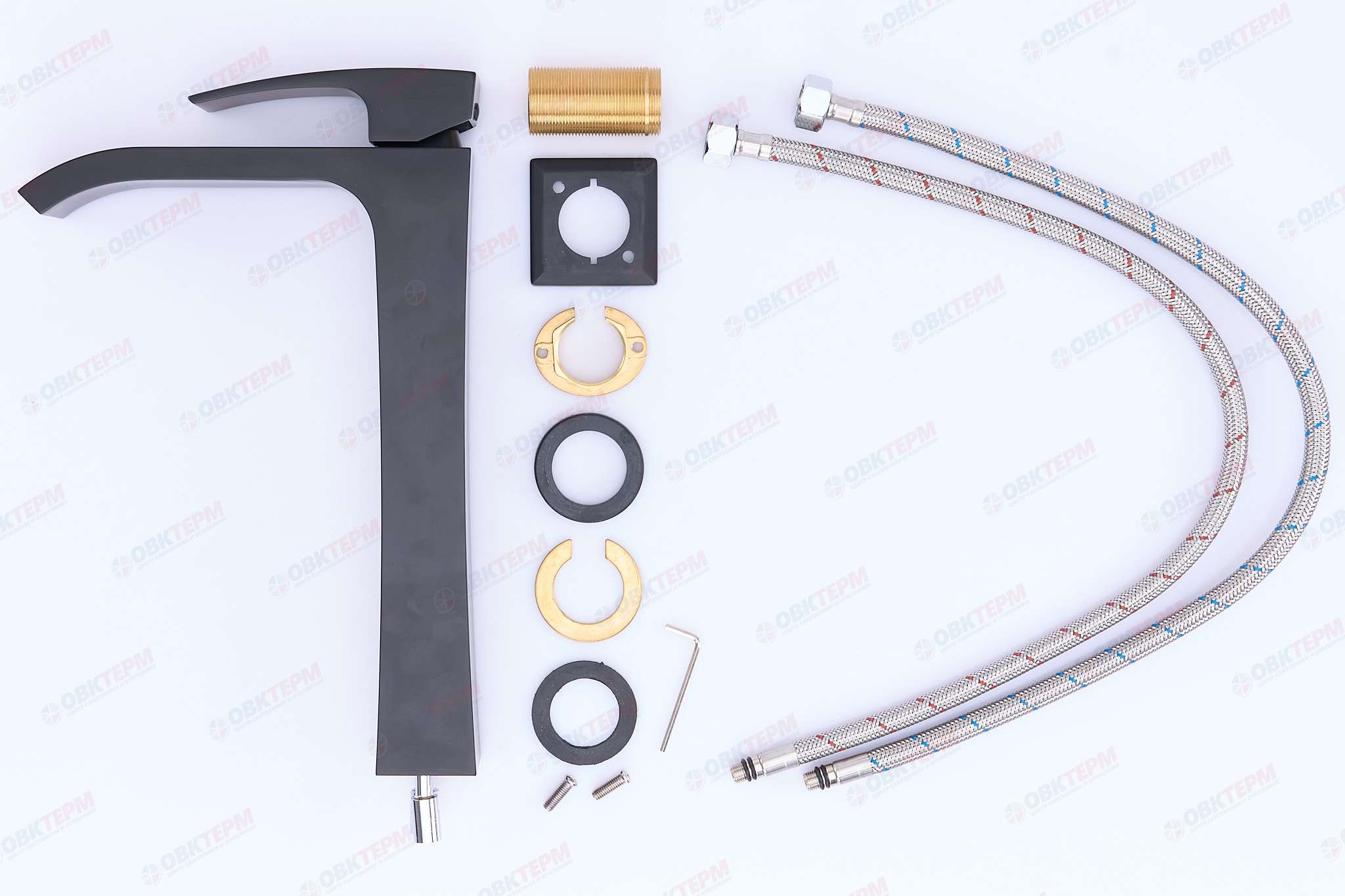 Смеситель д/умывальника KOER KB-13007-05 ВЫСОКИЙ  (Цвет черный) (8шт/ящ) - Изображение №4