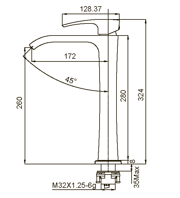 Смеситель д/умывальника KOER KB-13007-05 ВЫСОКИЙ  (Цвет черный) (8шт/ящ) - Изображение №2