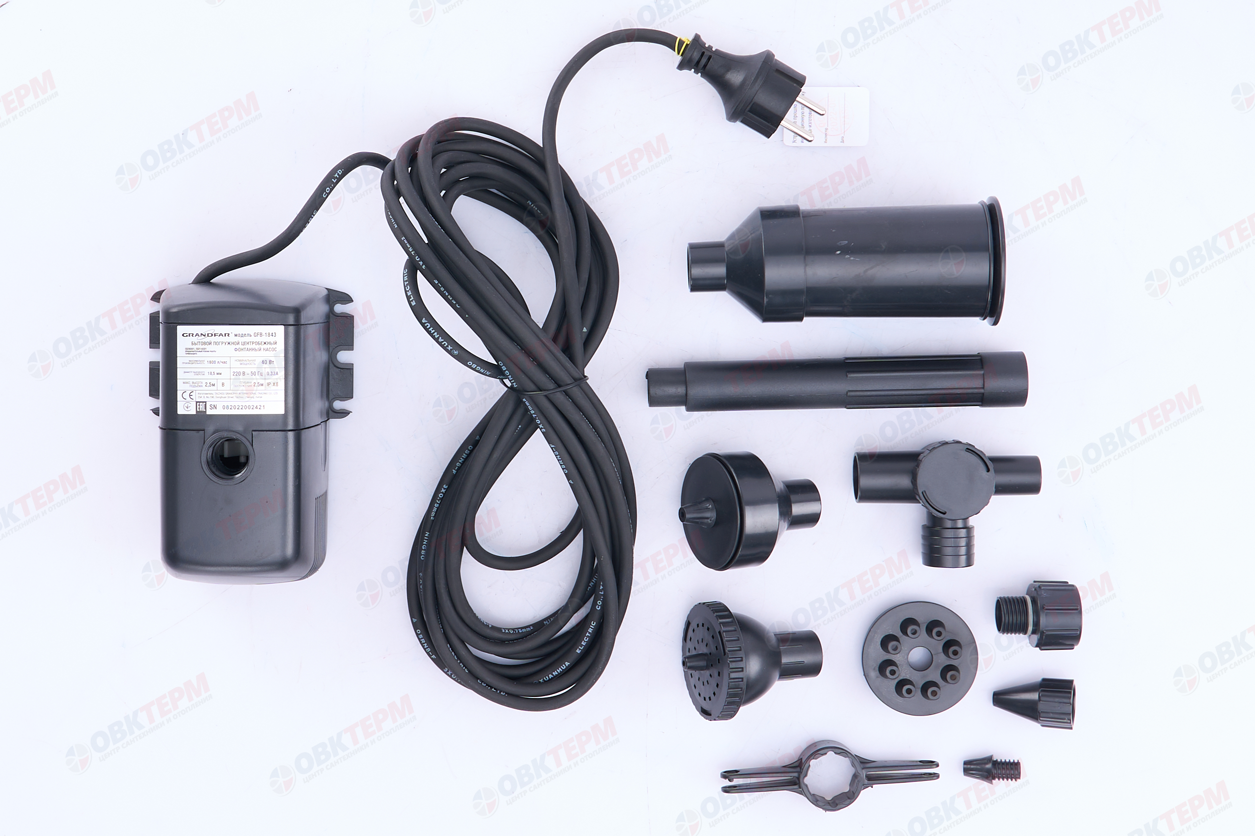 Насос фонтанный GFВ-1843 (40Вт/2,5м/1,8куб) - Изображение №5