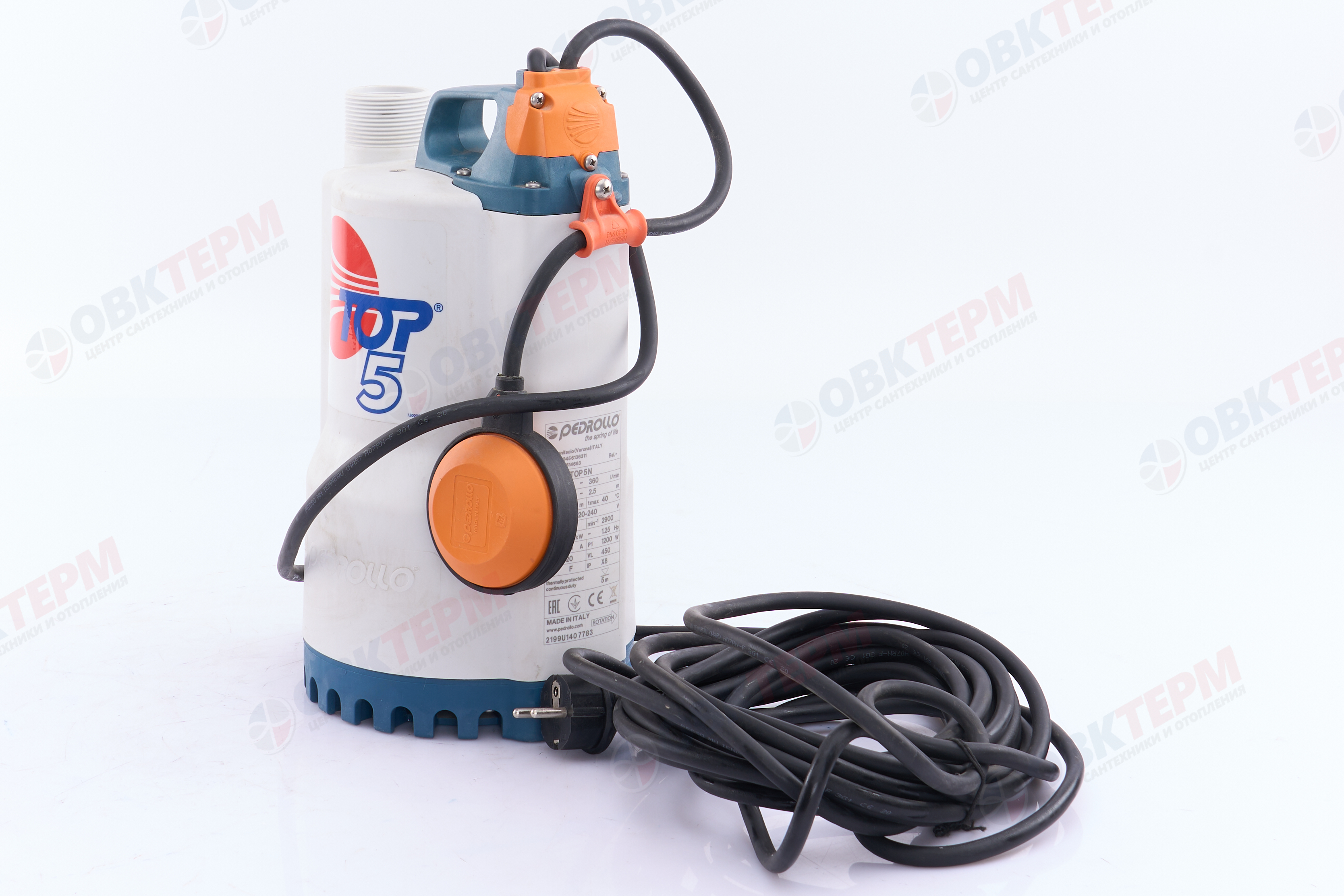 Насос дренажный  ТОР-5   Pedrollo  (0,9кВт/350л.м./15м.) - Изображение №2