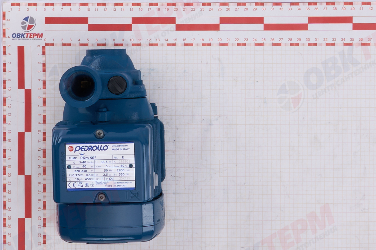 Насос вихревой  Рkm 60   Pedrollo   (0,37кВт/40л.м./40м.) - миниатюра №7