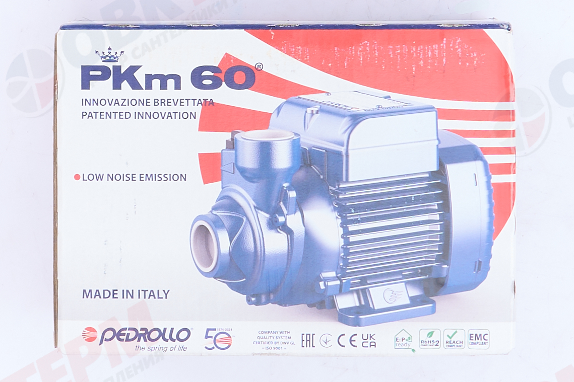 Насос вихревой  Рkm 60   Pedrollo   (0,37кВт/40л.м./40м.) - миниатюра №8