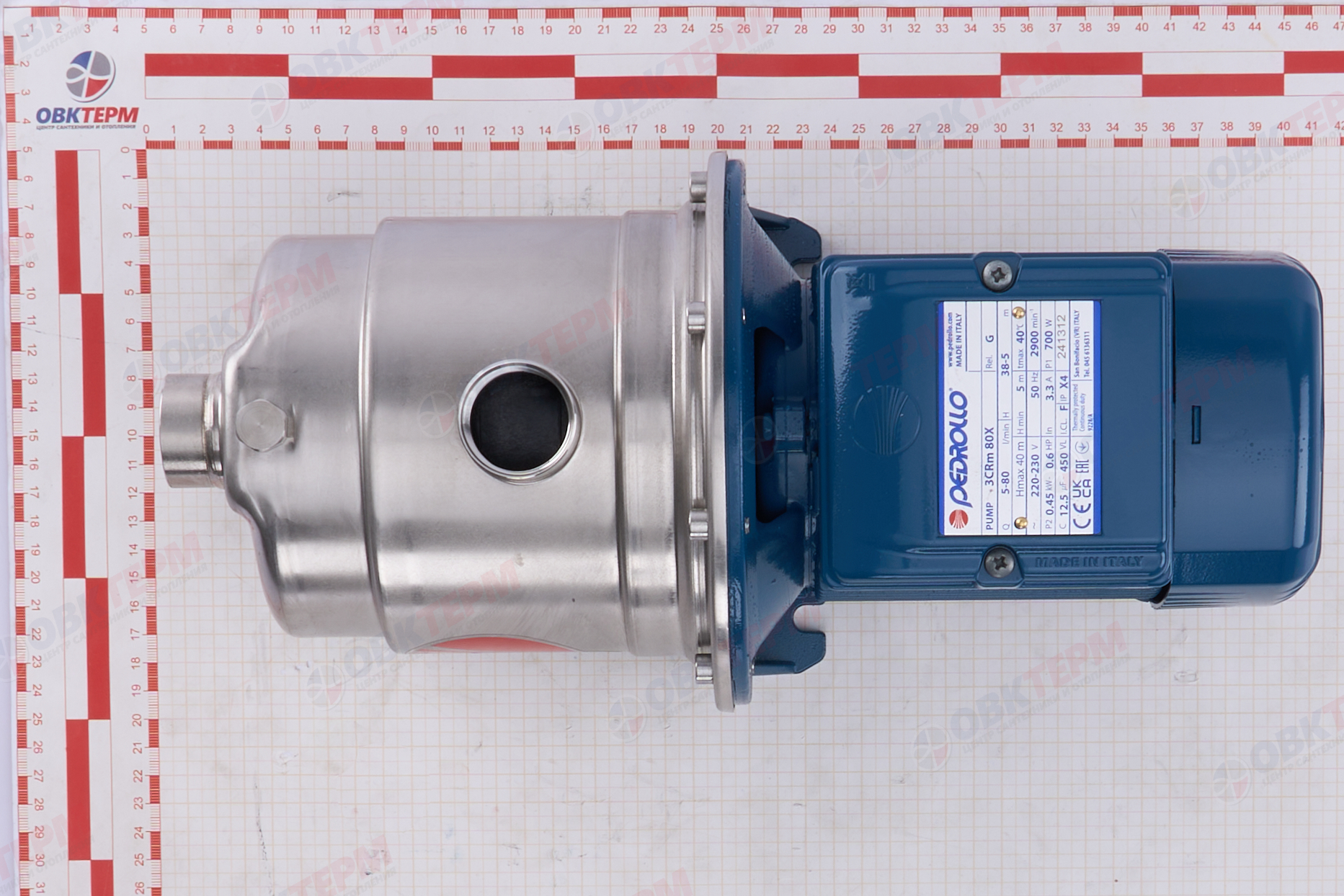 Насос многоступенчатый 3CRm   80  Pedrollo  (0,45кВт/80л.м./40м.) - миниатюра №12