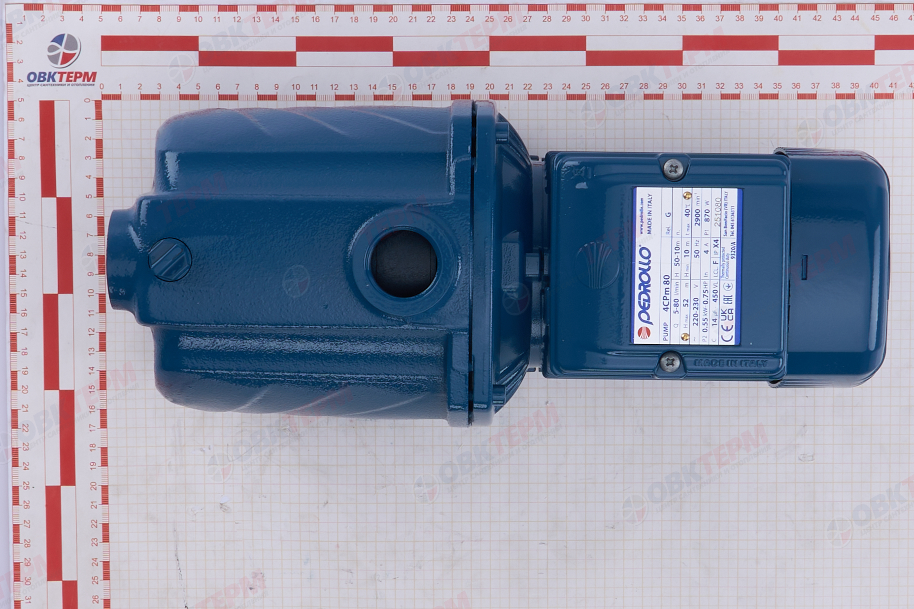 Насос многоступенчатый 4СРm   80 Pedrollo   (0.55кВт/80л.м./52м.) - миниатюра №13