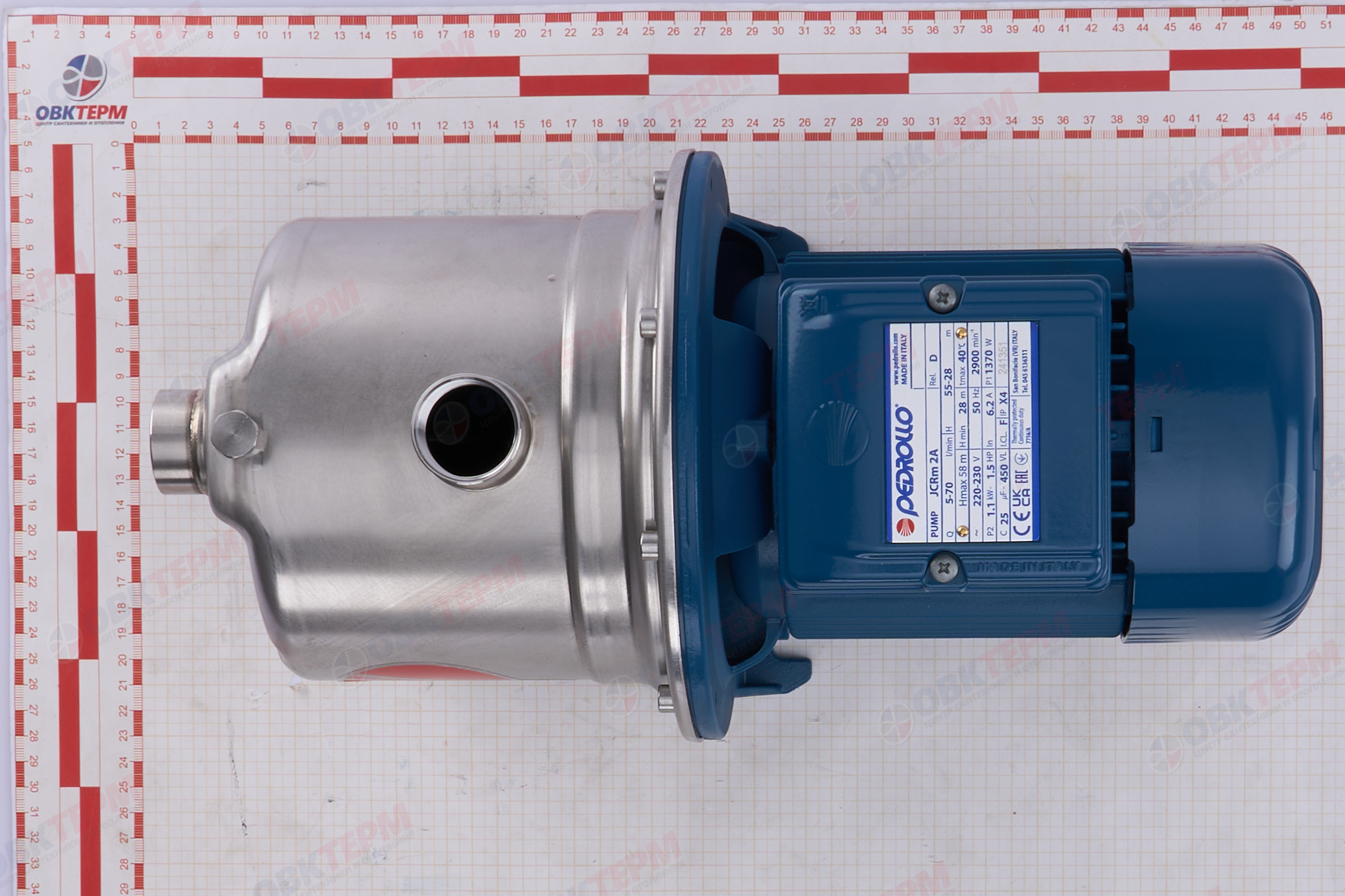 Насос центробежный  JCRm     2А   Pedrollo  (нерж) (1,1кВт/70л.м./60м.) - миниатюра №12