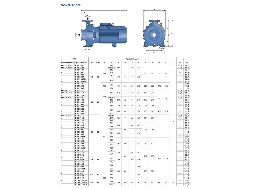 Насос центробежный  Fm 40/160С  Pedrollo   (2,2кВт/600л.м./27м.) - миниатюра №2