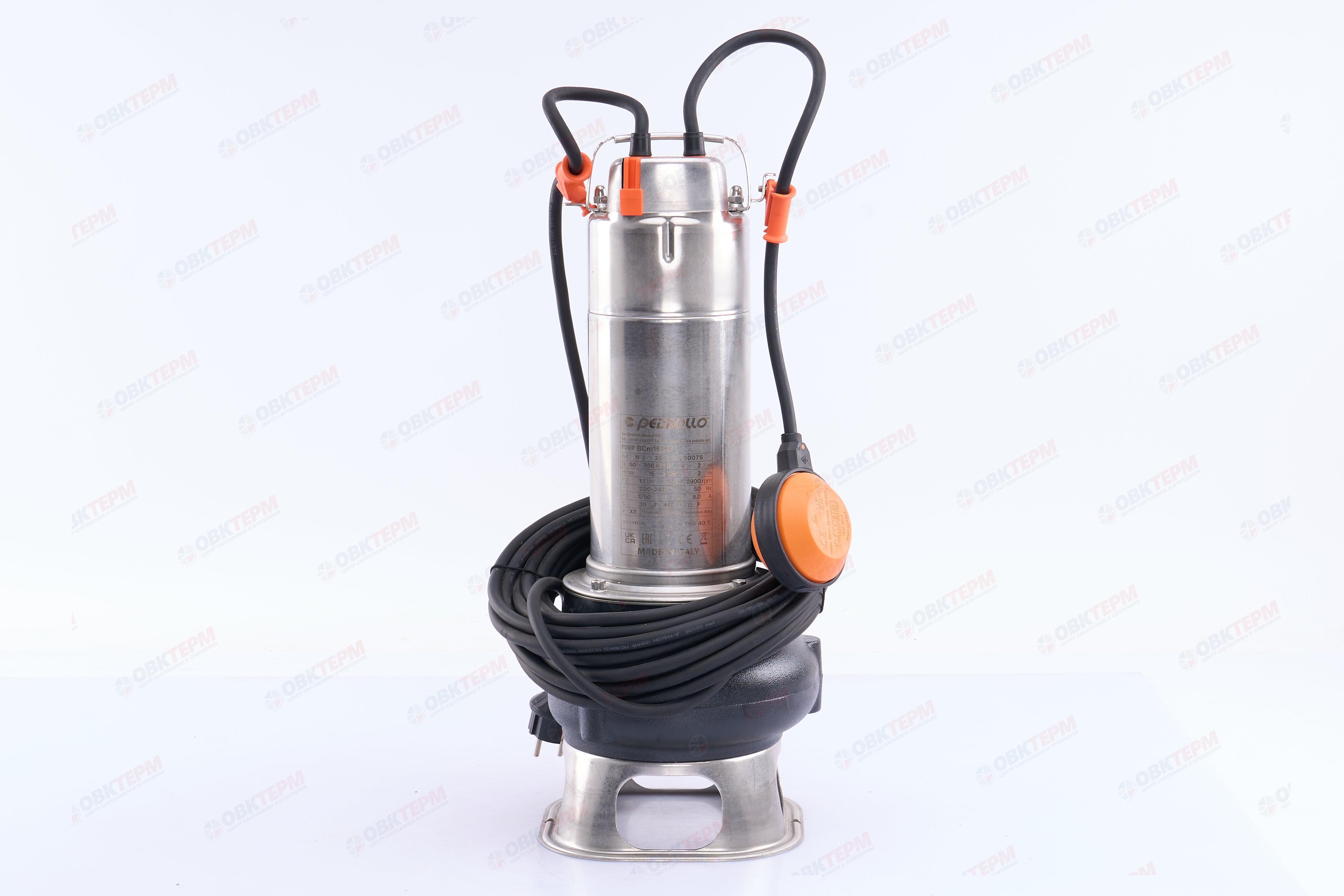 Насос фекальный  BCm 15/50 каб. 10м Pedrollo  N  (1,1кВт/750л.м./15м.) - Изображение №5