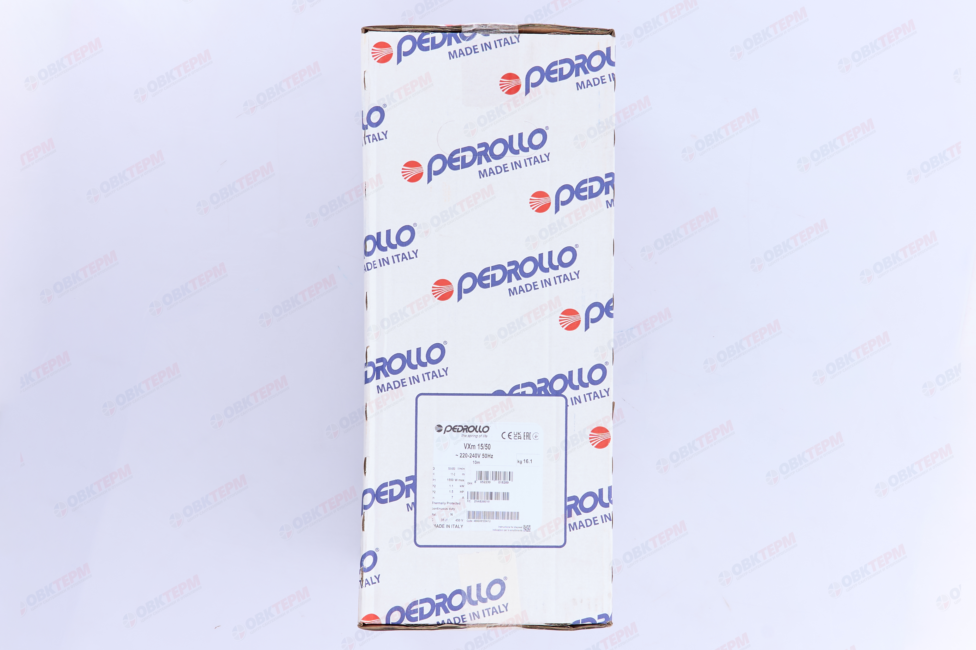 Насос фекальный  VXm 15 /50 каб. 10м Pedrollo  (1,1кВт/650л.м./11м.) - миниатюра №7