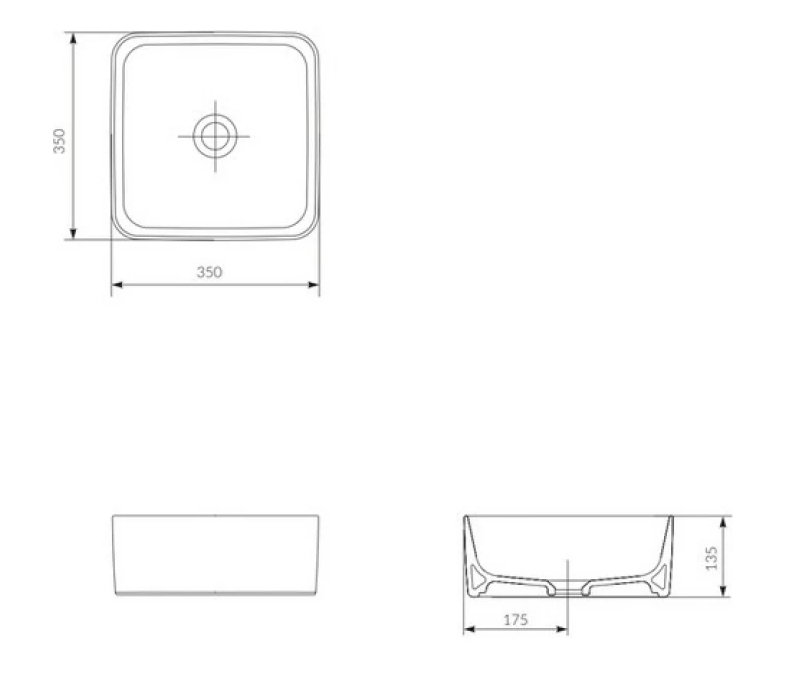 Cersanit, умывальник врезной в столешницу, "Crea 35 Square " - Изображение №3