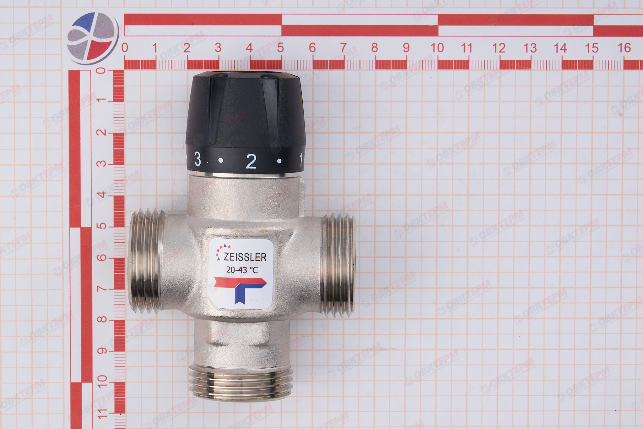 Термостатич. смес. клапан 1" НР 20-43°С KV 2,5 TIM     (30/1шт) - миниатюра №7