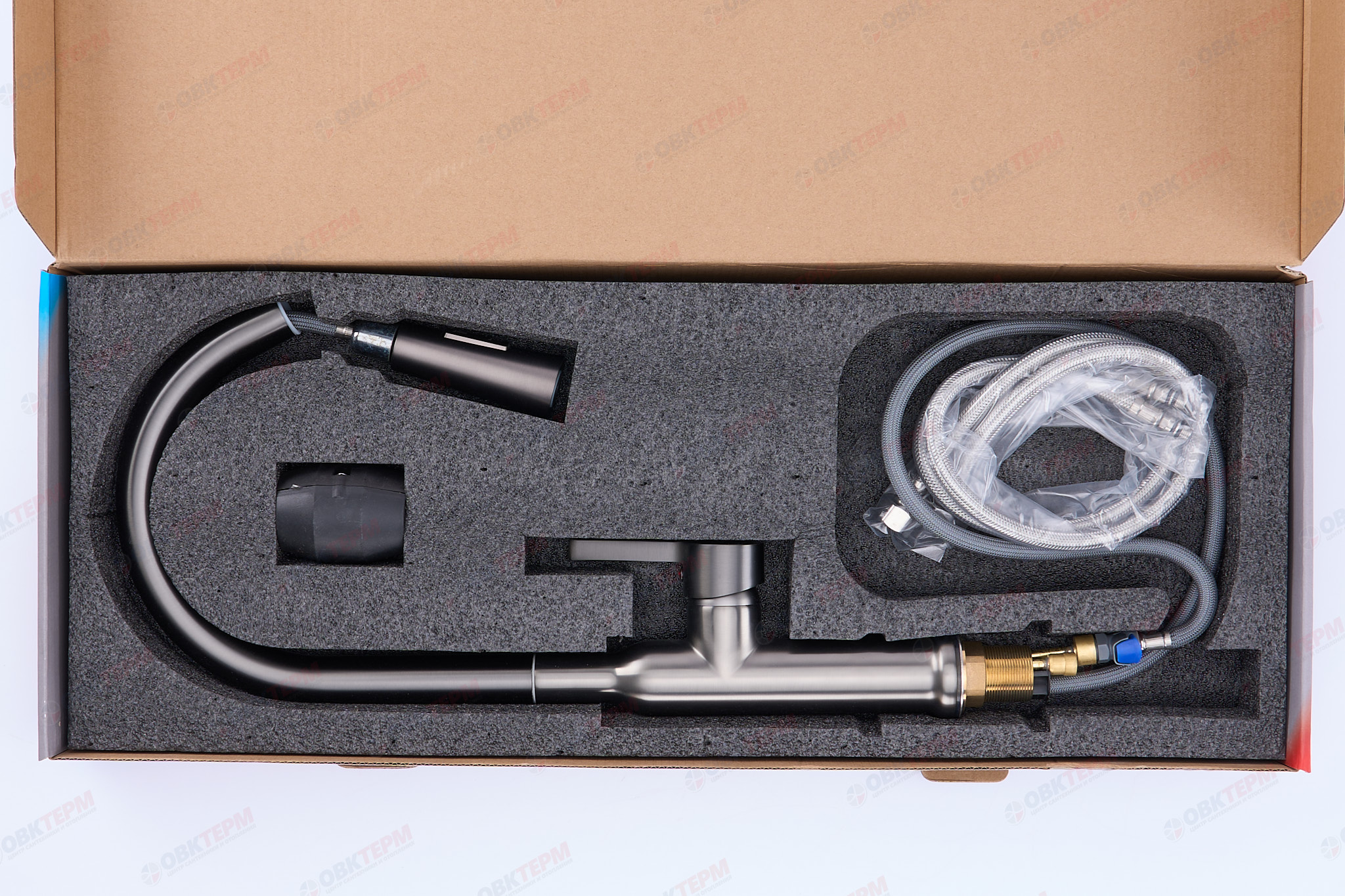 Смеситель д/кухни MIXXUS PREMIUM PULL 014 GRAPHITE Ø35 (8 шт/ящ) - миниатюра №4