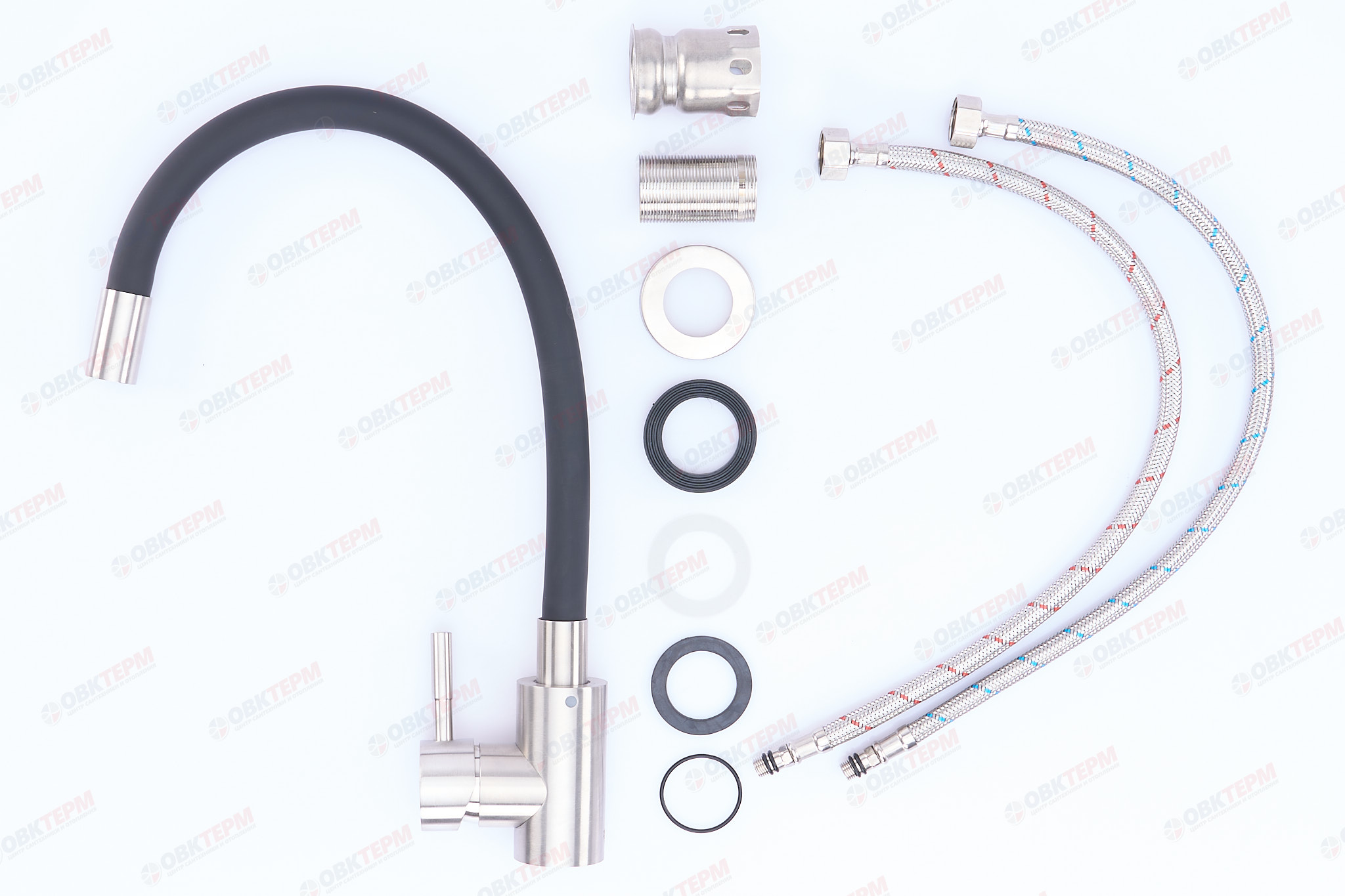 Смеситель д/кухни нерж/сталь ZERIX SUS-011 REFLECTOR (ЧЕРНЫЙ) 10 шт/ящ - миниатюра №4