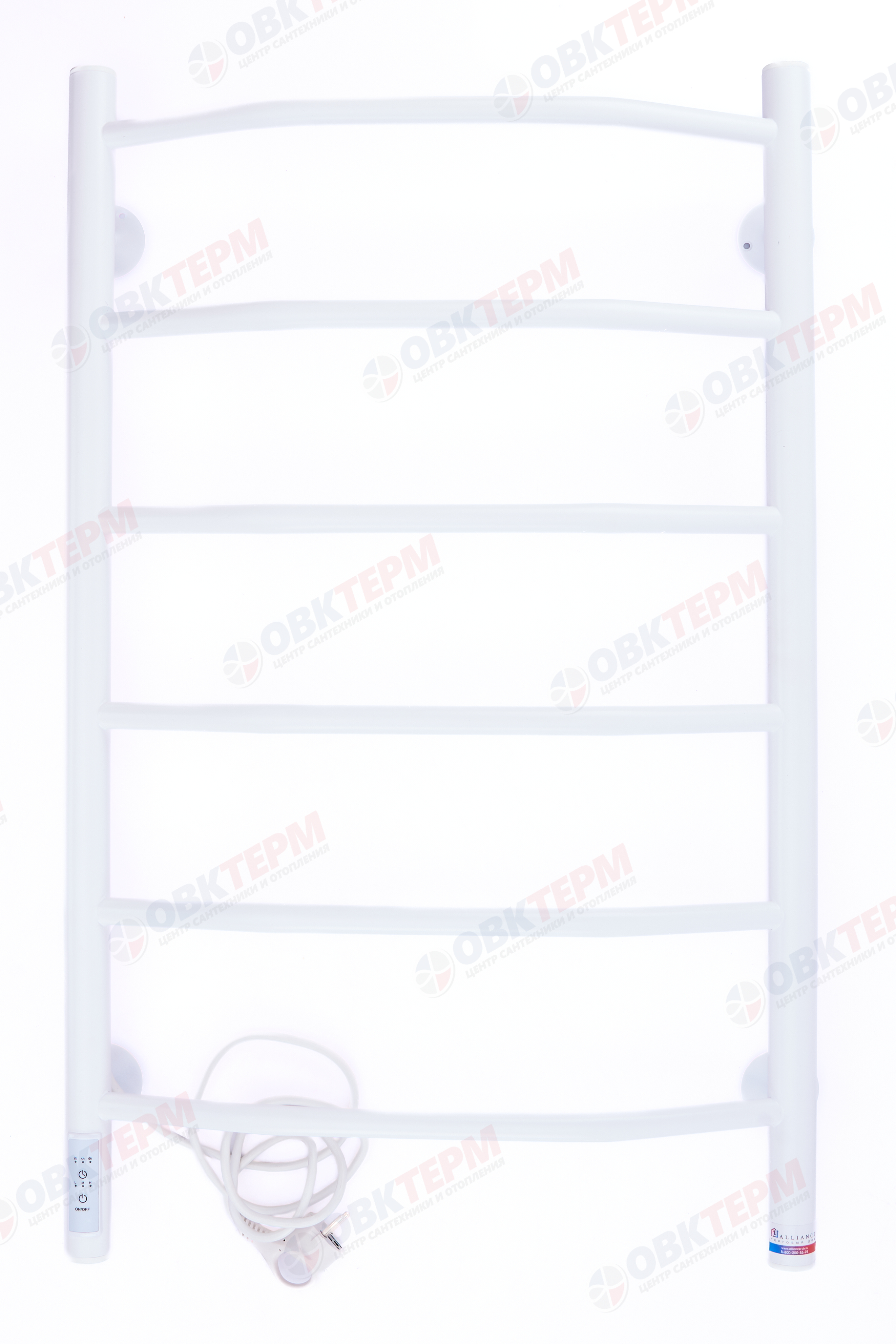 Полотенцесушитель электрический ТДА ЛНК - Э 1" 50 х 80 Л, 6 перекладин, термор. слева, Белый АДВ - Изображение №2