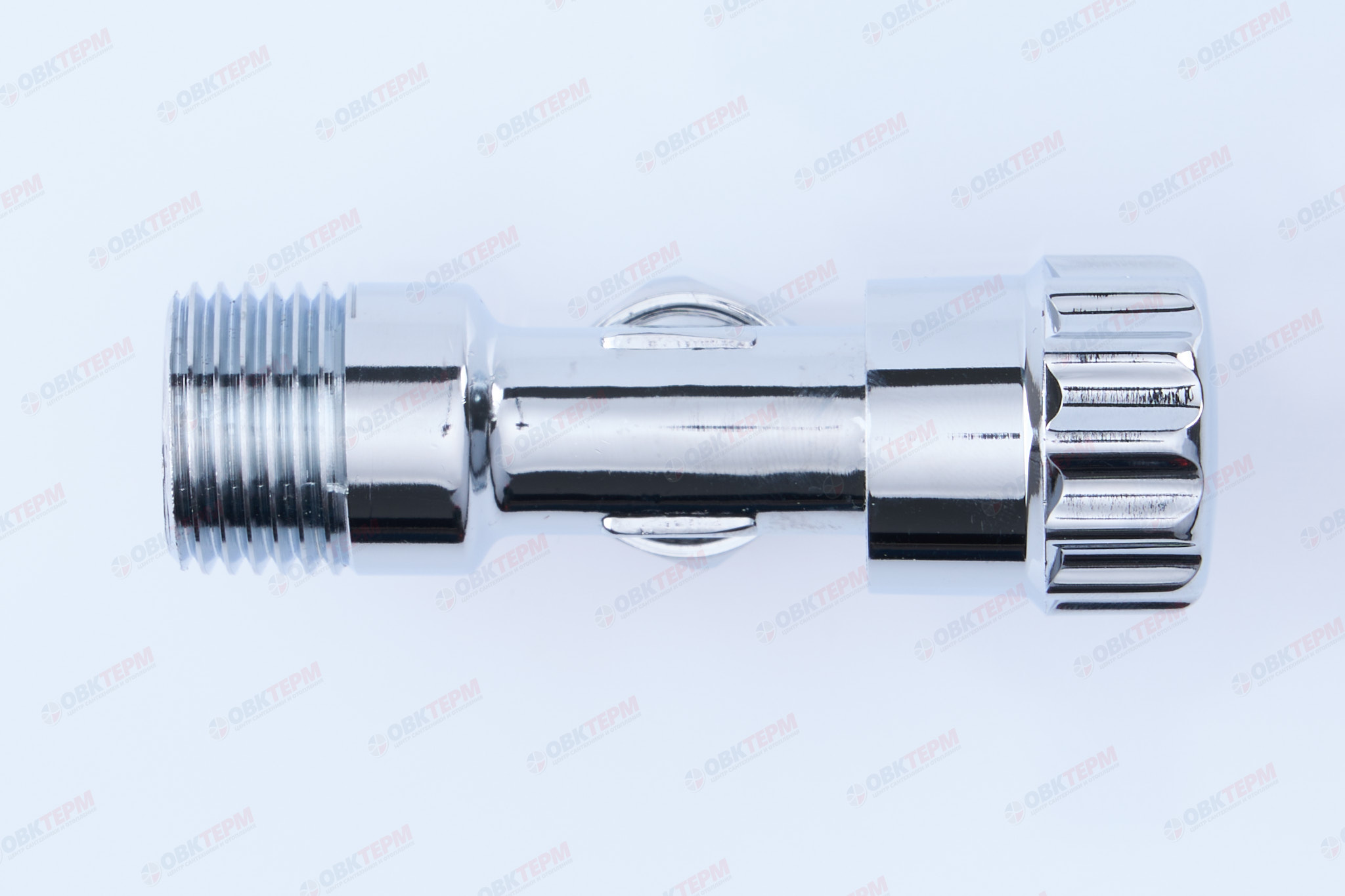 Кран для подкл. с/т приборов       TIM     1/2" - 3/8", хром.  вентельный с резиновым затвором - миниатюра №6