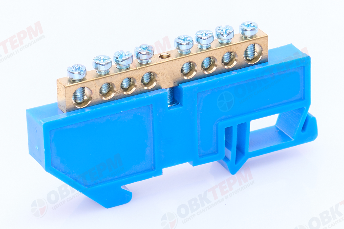 Шина нулевая латунная универсальная 6х9мм 8 отв. "Высокий" на Din-рейку EKF (sn0-63-08-d) - Изображение №2