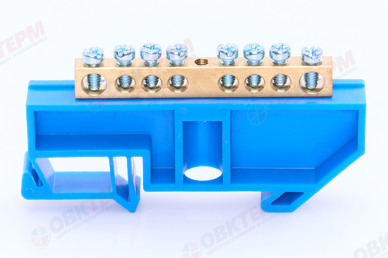 Шина нулевая латунная универсальная 6х9мм 8 отв. "Высокий" на Din-рейку EKF (sn0-63-08-d) - Изображение №3