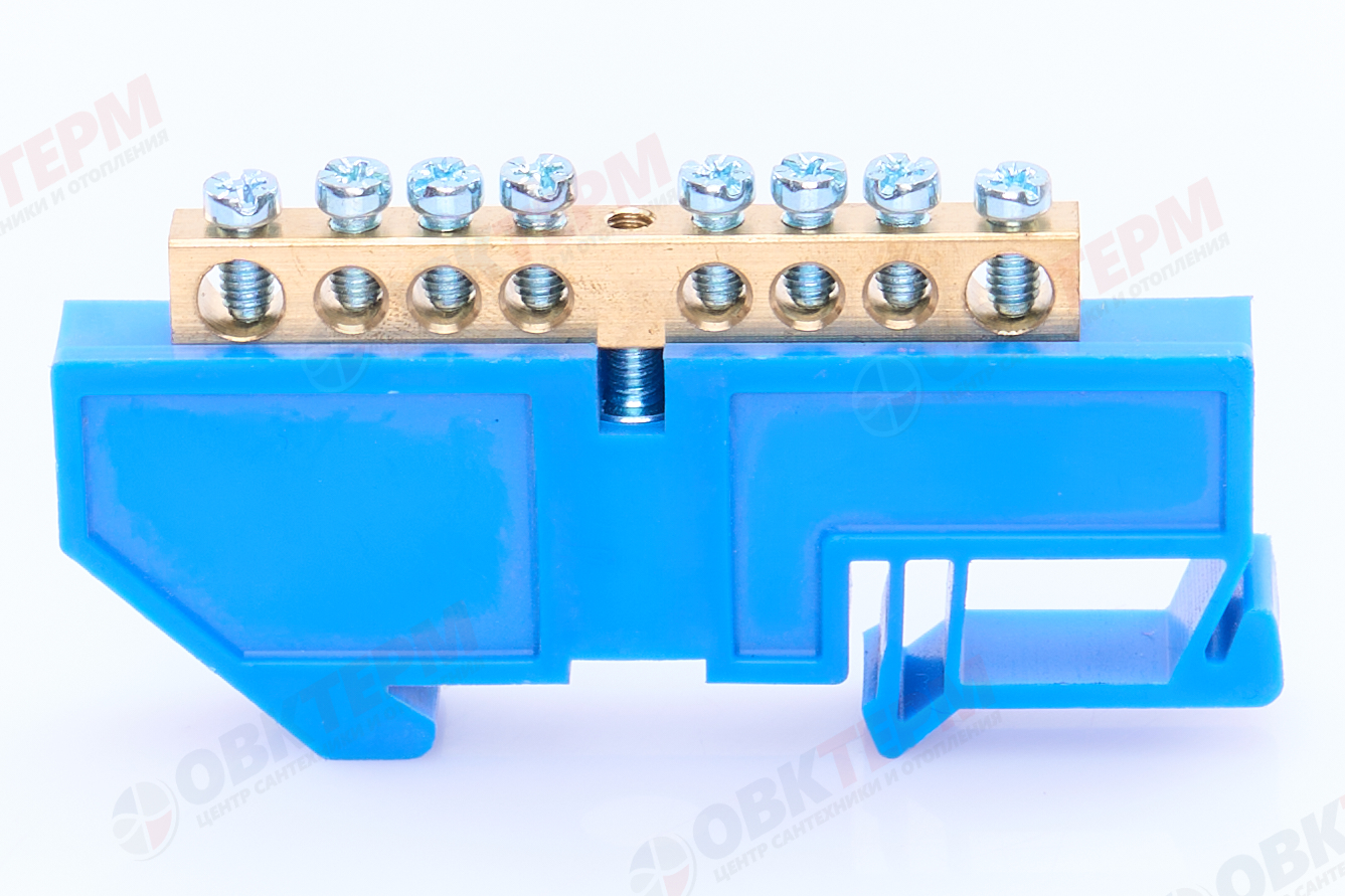 Шина нулевая латунная универсальная 6х9мм 8 отв. "Высокий" на Din-рейку EKF (sn0-63-08-d) - Изображение №4