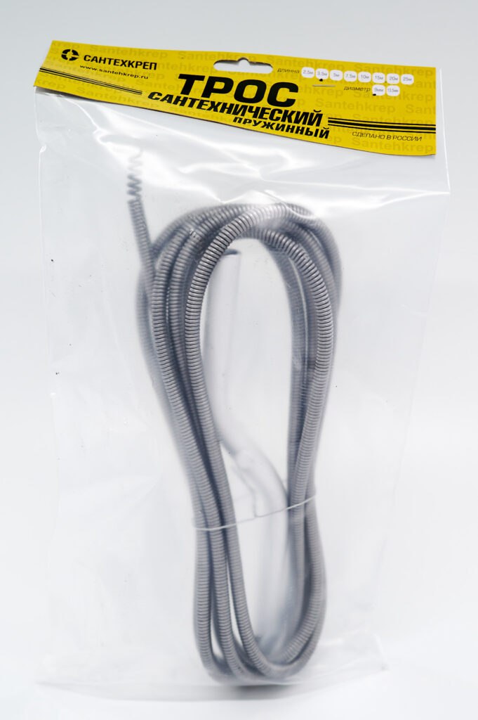 Трос пружинный d 9 мм. L= 5,0 м. Профи цинк передвиж. ручка - Изображение №1