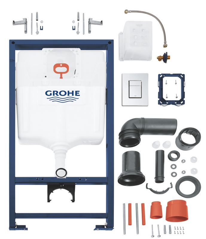Инсталляц. сист д/унитаза GROHE Rapid 3в1 (квадратная пневмо кнопка) - Изображение №4