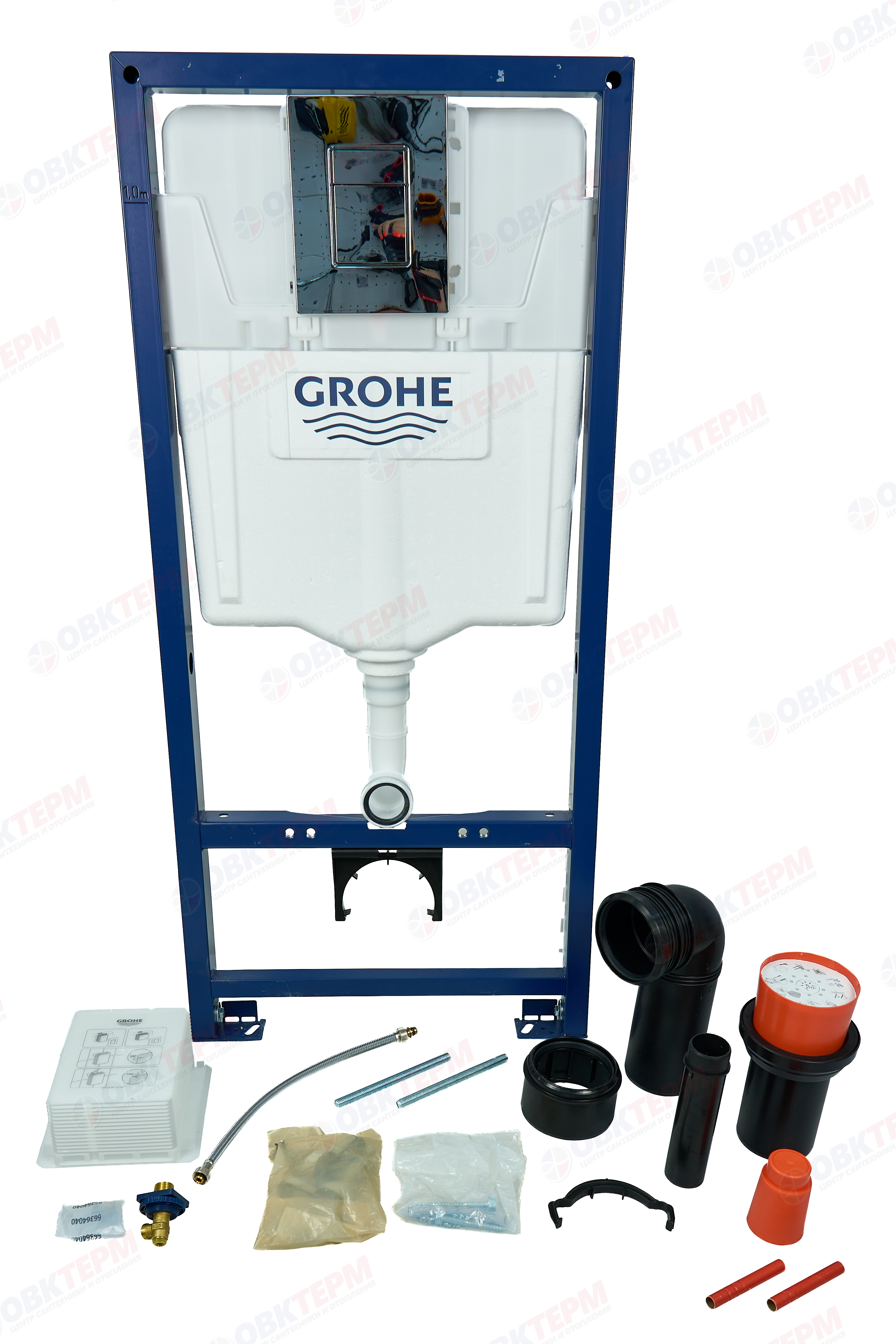 Инсталляц. сист д/унитаза GROHE Rapid 3в1 ОРИГИНАЛ (квадратная пневмо кнопка) - миниатюра №9