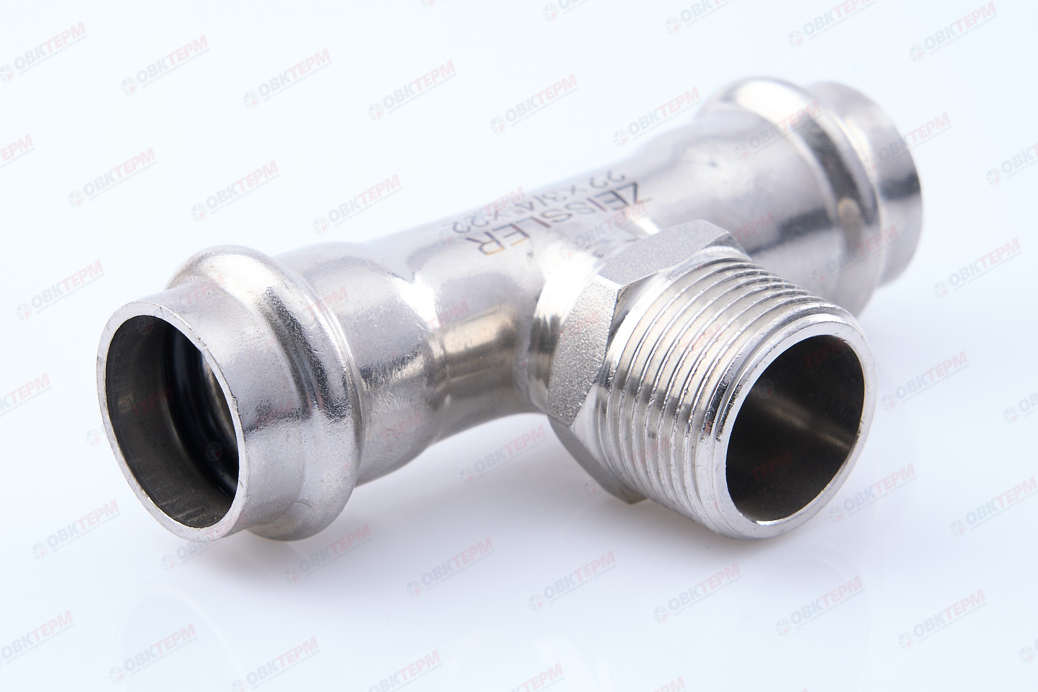 Тройник пресс из нерж.ст. 22  х 3/4"Н  х 22  TIM  (40/5) - Изображение №1