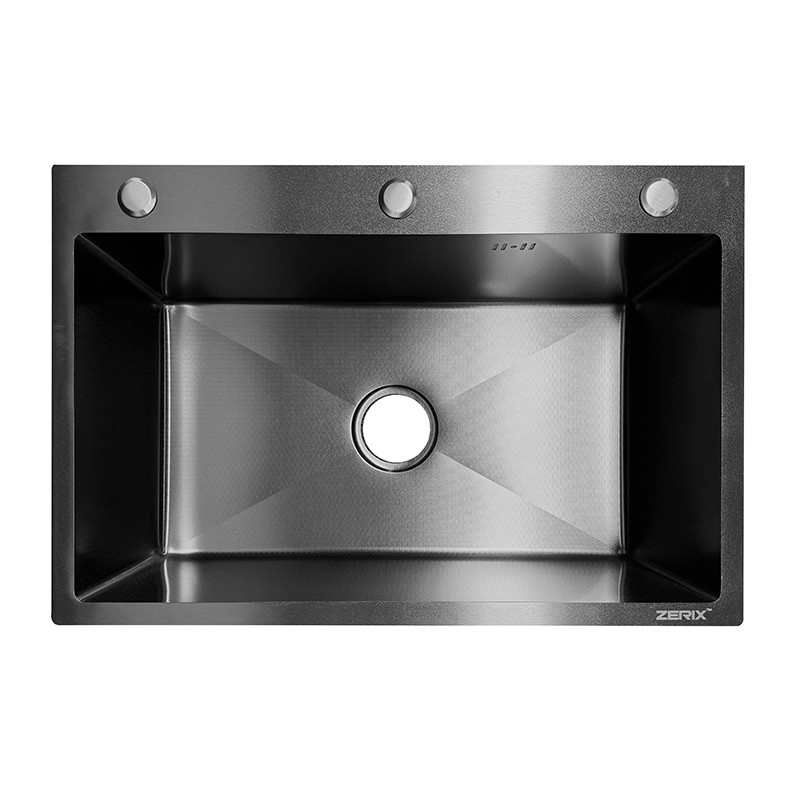 Мойка ZERIX ZH6045 DECOR GRAPHITE (3.0/0.8) из нержавеющей стали (цвет графит) (1шт/ящ) - Изображение №1