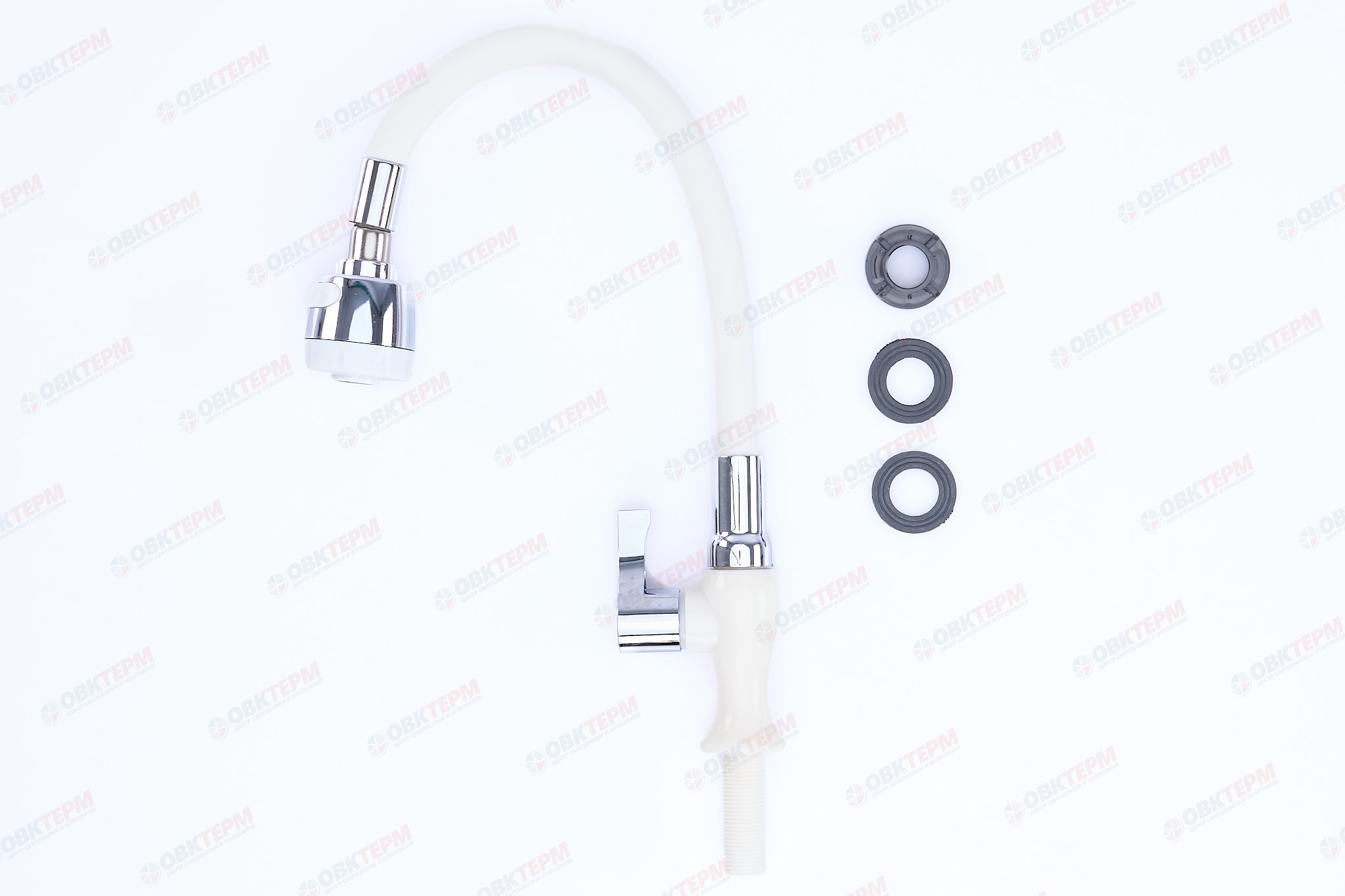 Смеситель моно BRIMIX 6631 белый /гибкий излив /для холодной воды /ABS-пластик - Изображение №4