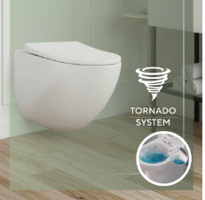 Унитаз подвесной OVA ALTA Tornado,с сиденьем дюропласт, белый 490*340*385 L - Изображение №1