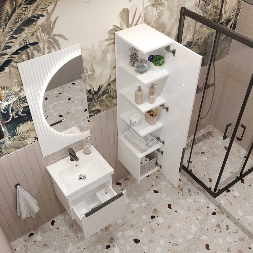 Шкаф-пенал подвесной 30 "Tai" EvaGold белый - Изображение №2