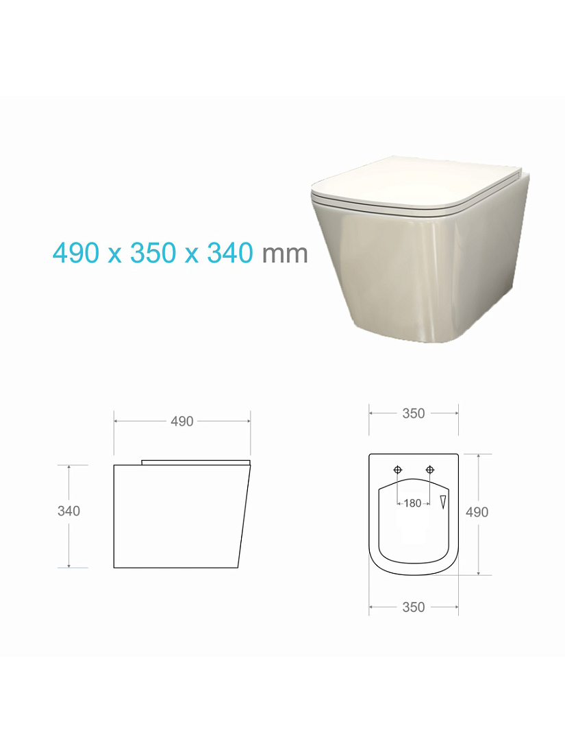 Унитаз подвесной Teymi Helmi Pro Vortex безободковый, сиденье микролифтм T40310 - Изображение №4