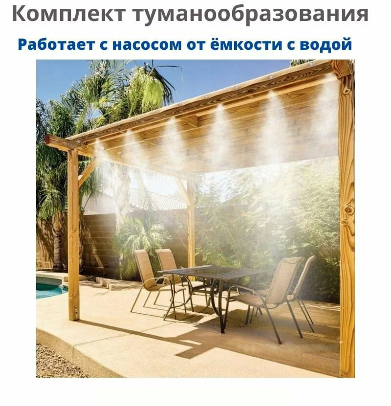 Комплект для туманообразования на 12 м с насосом 60W, MNS-12-60 (1шт) - Изображение №3
