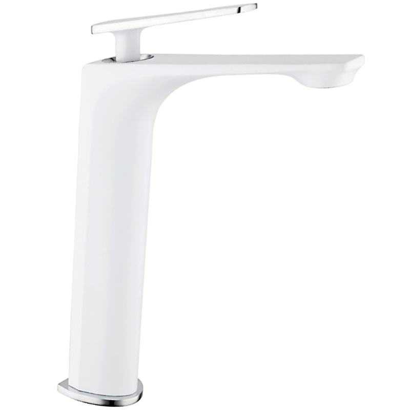 Смеситель д/умывальника FRAР F1058-2 белый /латуни /высокий /Ø35 /аэратор М24 /на гайке - изображение №1