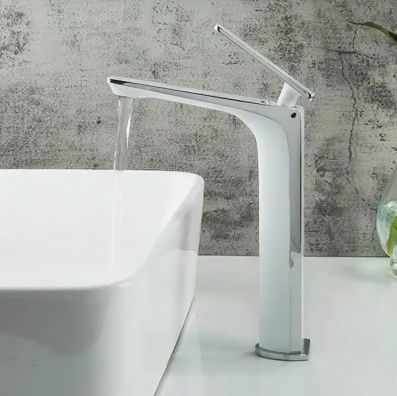 Смеситель д/умывальника FRAР F1058-2 белый /латуни /высокий /Ø35 /аэратор М24 /на гайке - миниатюра №3