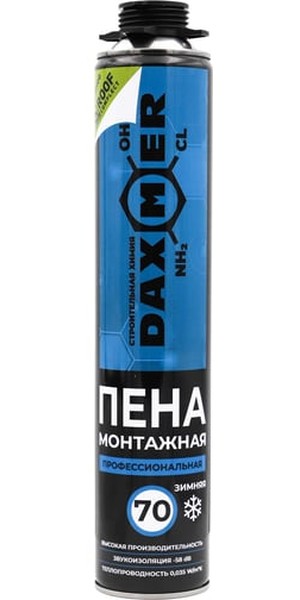 Пена профессиональная монтажная 70 зимняя (950 гр./16 шт.) Daxmer - Изображение №1