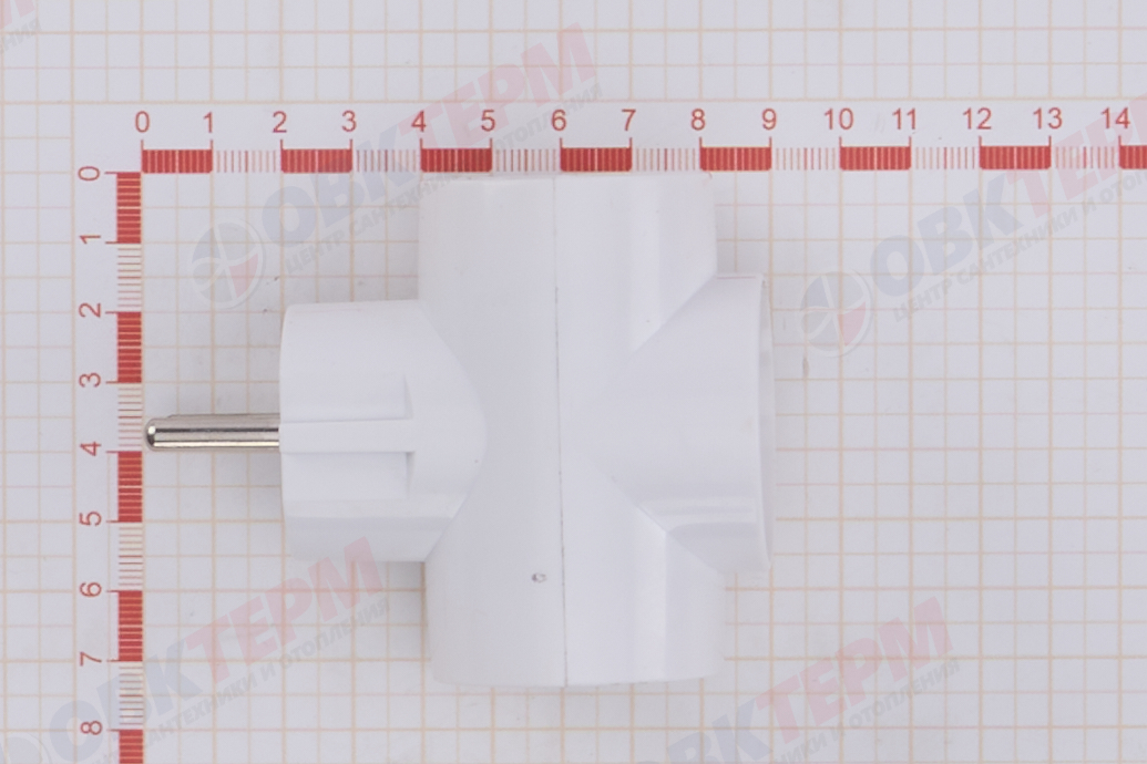 Разветвитель сетевой 3-местный б/з, STEKKER ADP10-15-20, белый - миниатюра №8
