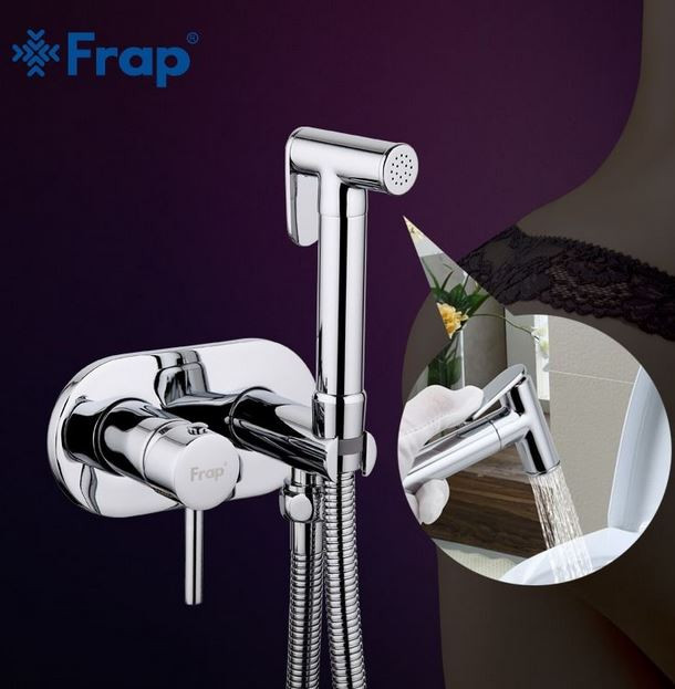 Смеситель с гигиеническим душем FRAP F7505 латунь /хром - миниатюра №2