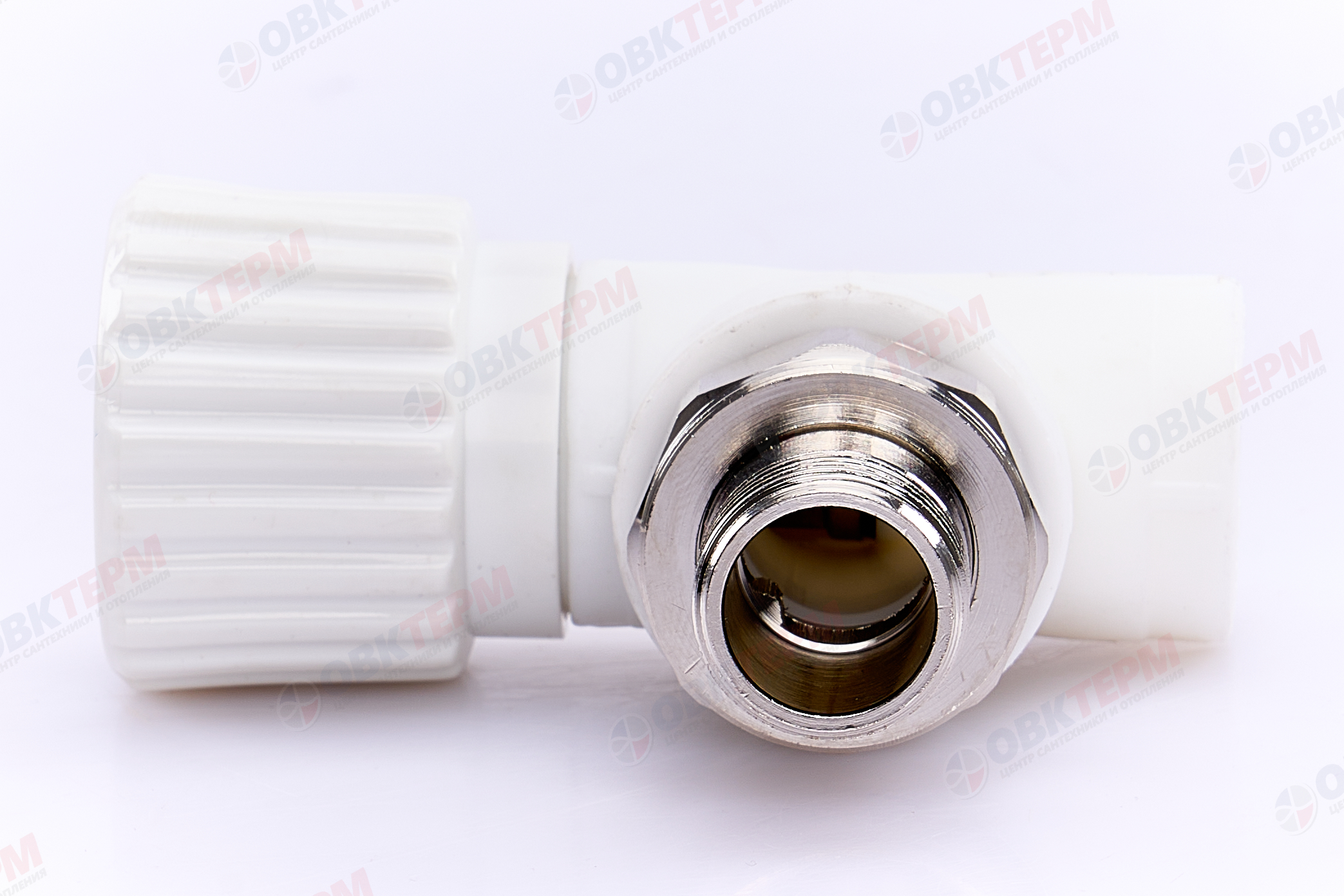 Вентиль для радиатора   20х1/2"  угловой  БЕЛЫЙ PP-R   (RTP)   (50/10) - миниатюра №4