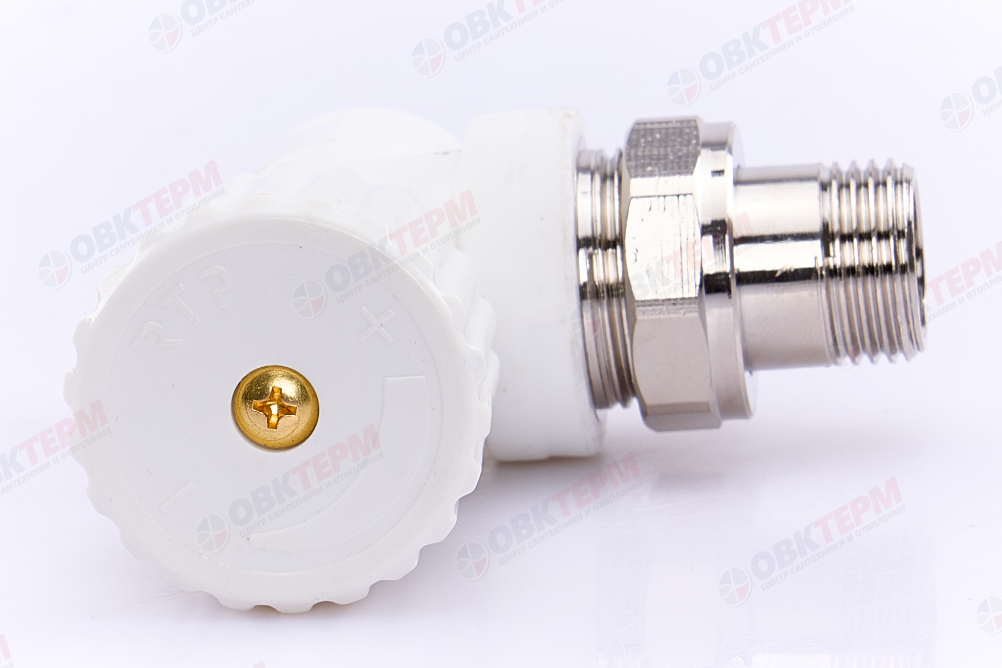 Вентиль для радиатора   20х1/2"  угловой  БЕЛЫЙ PP-R   (RTP)   (50/10) - миниатюра №5