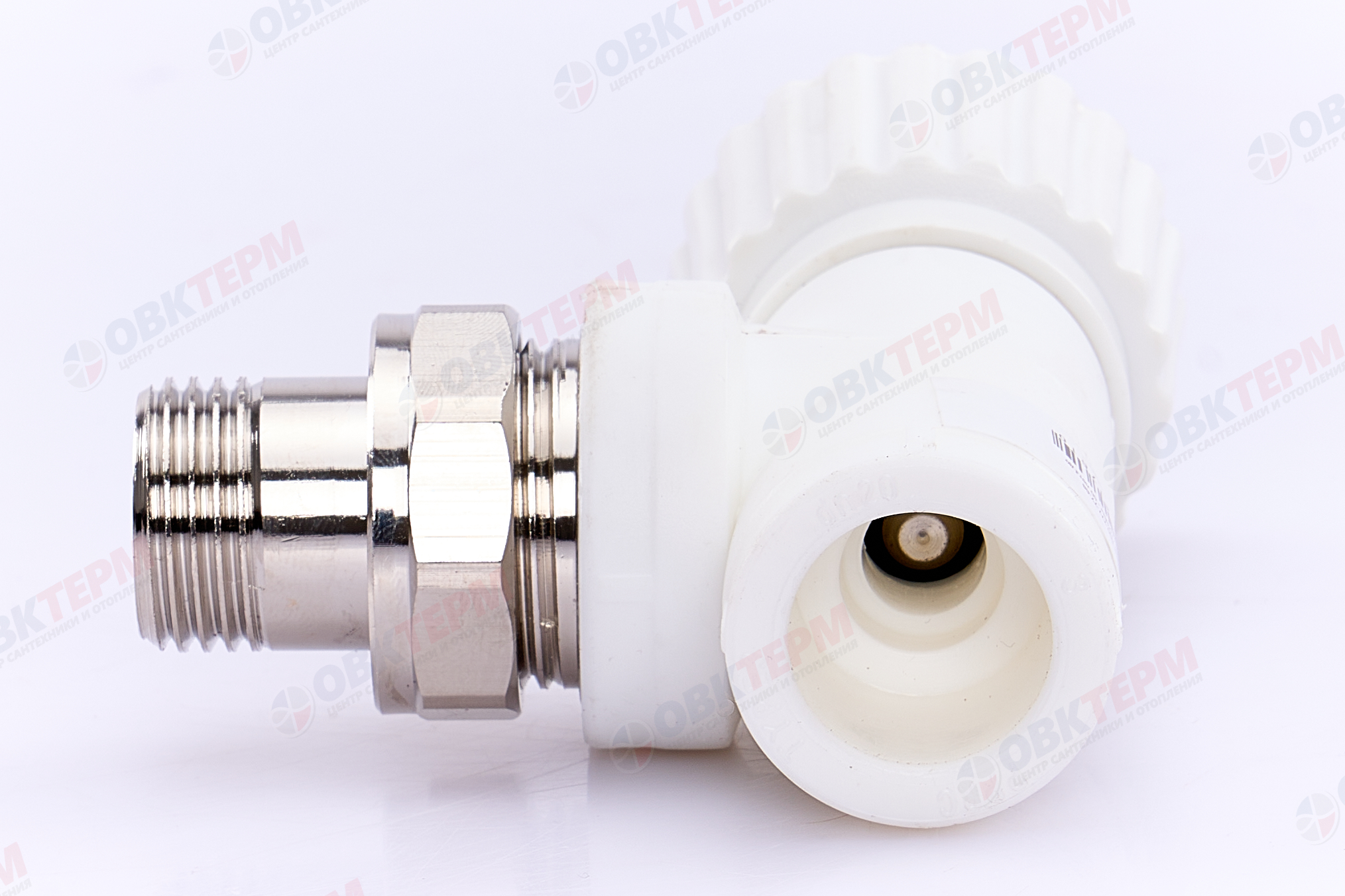 Вентиль для радиатора   20х1/2"  угловой  БЕЛЫЙ PP-R   (RTP)   (50/10) - миниатюра №6