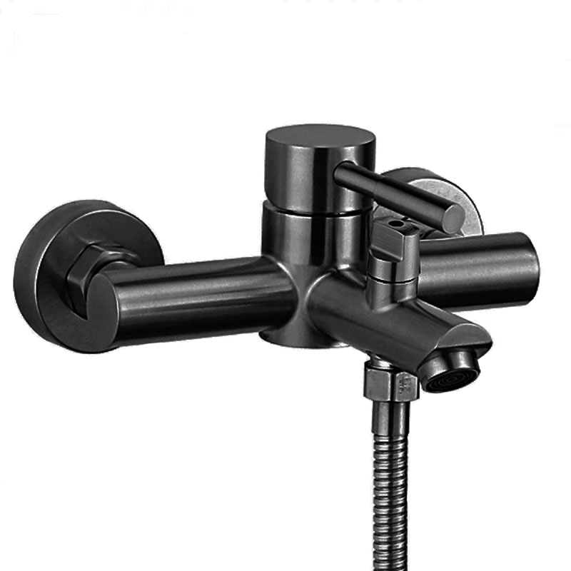 Смеситель д/ванны нерж/сталь ZERIX DAX-142 (EURO) BLACK Ø40 (12 шт/ящ) - изображение №1